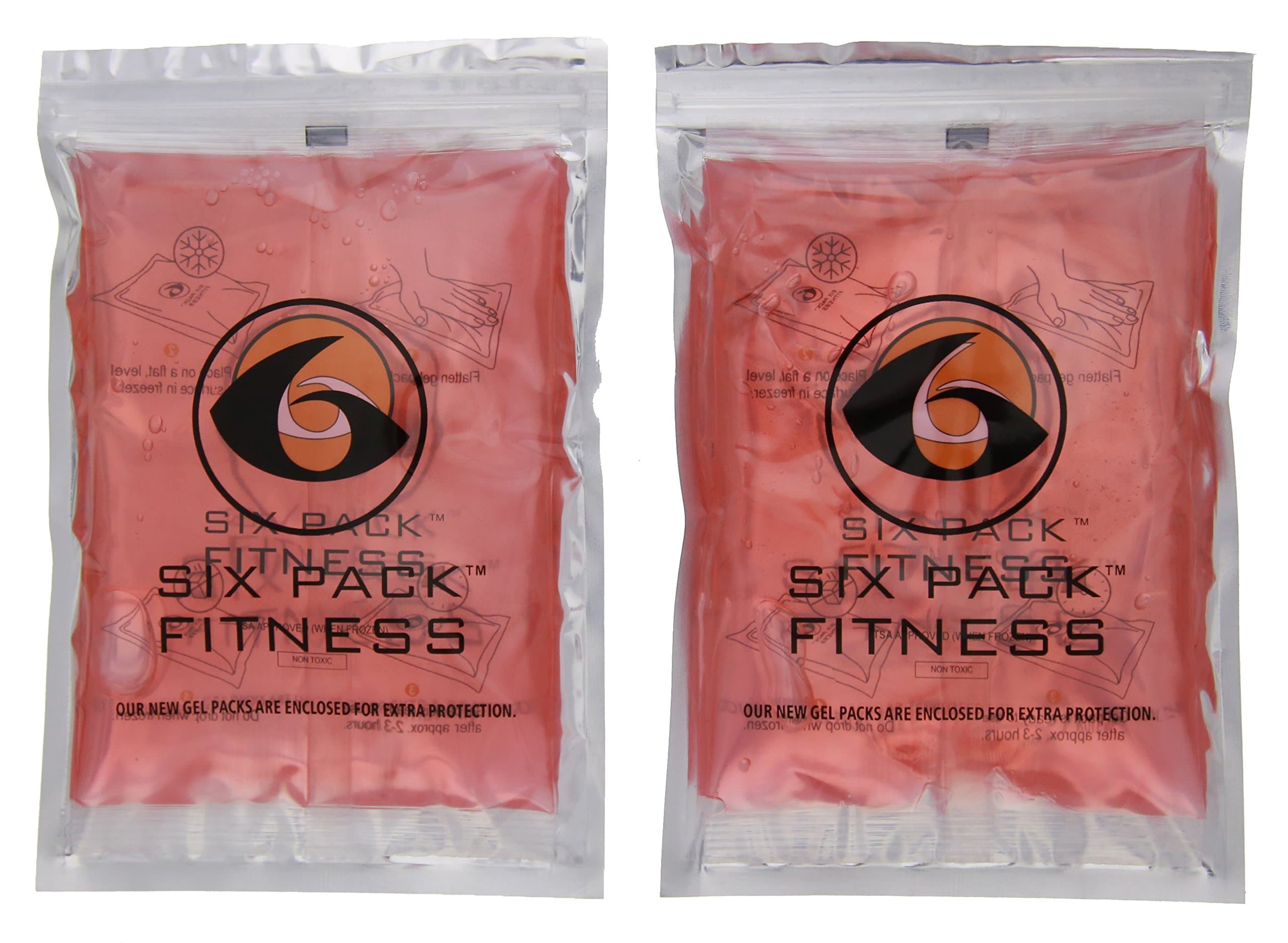 6 Pack Fitness Medium Gel Pack for Hours of Cool Refreshments - Set of 2 (Red)