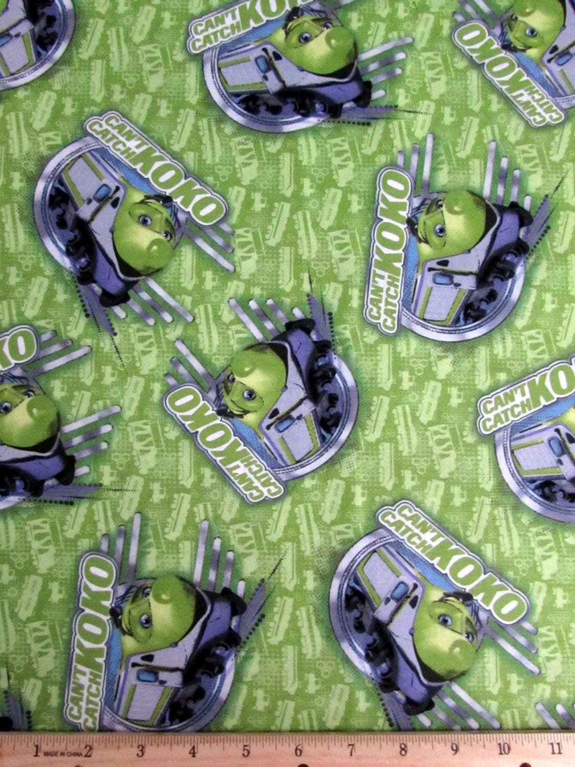 1 Yard - Chuggington Train Station"Can't Catch Koko" on Green Cotton Fabric - Officially Licensed (Great for Quilting, Sewing, Craft Projects, Throw Pillows & More) 1 Yard X 44" Wide