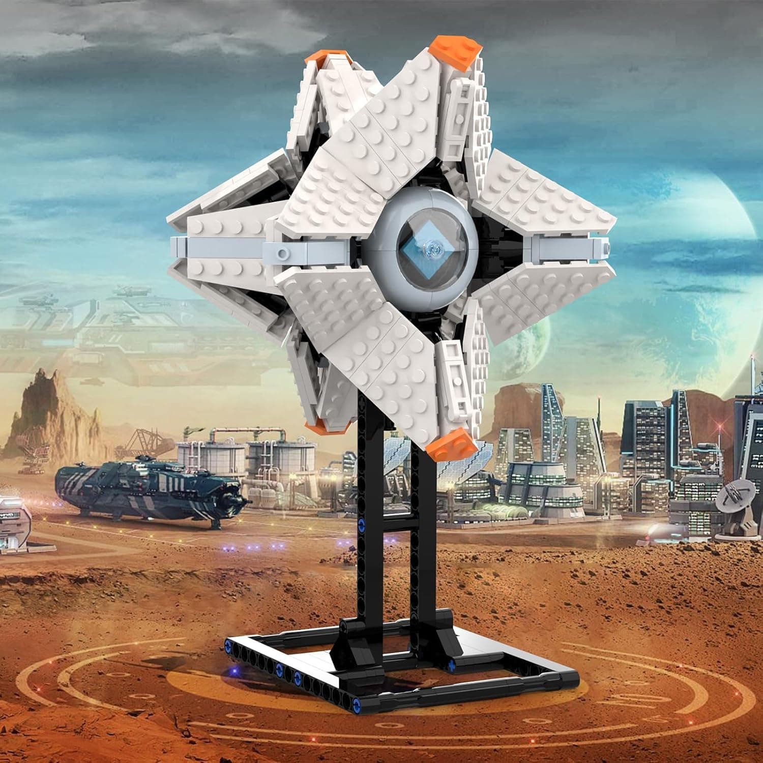 Nubee Ghost Shell Building Blocks for Kids Ages 9+, Generalist Shell Building Toy Sets, Featuring a Display Stand, Lightfall Model Toy, Compatible with Lego for Adults, Game Fans (378 Pieces)