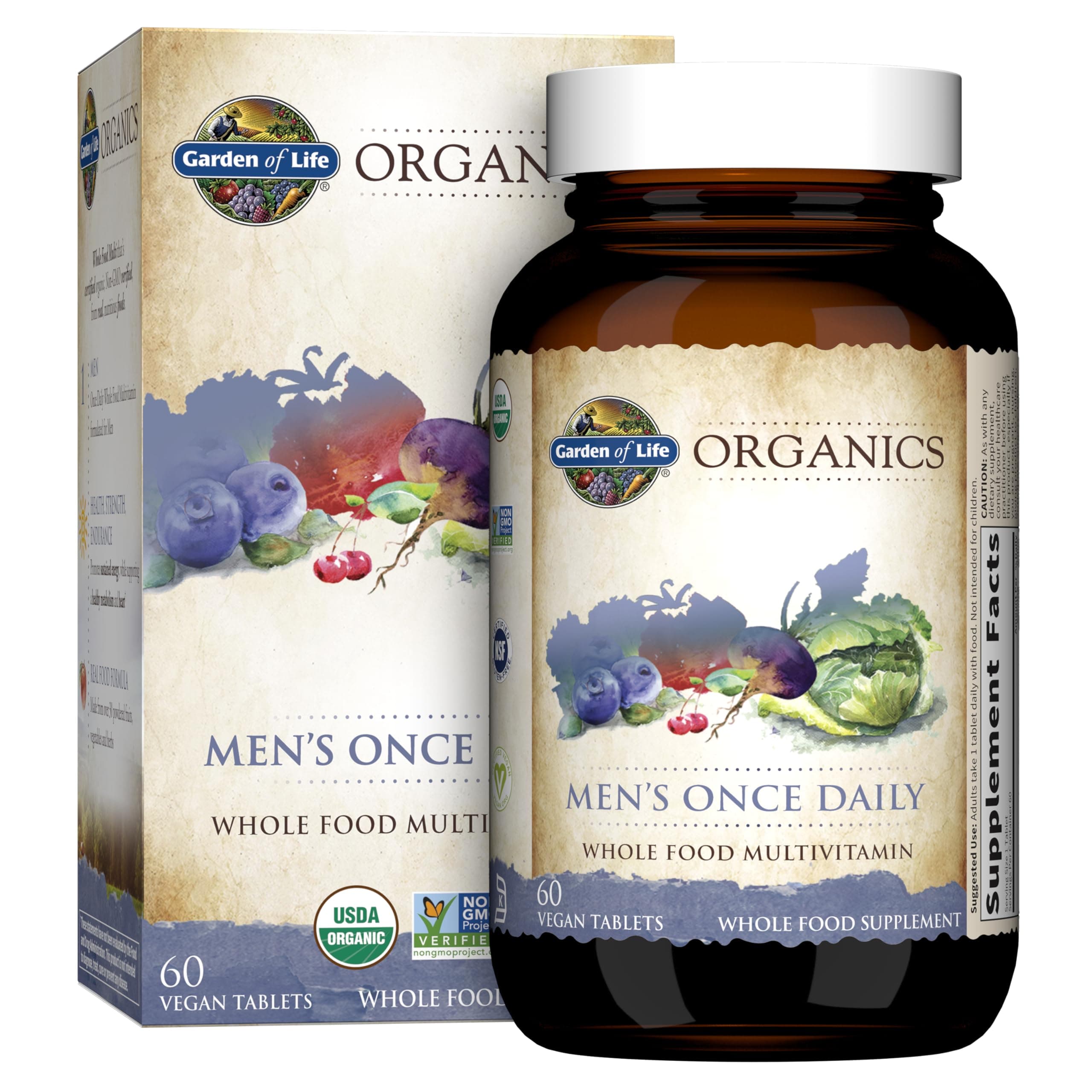 Garden of Life, MyKind Organics, Men's Once Daily, 60 Vegan Tablets