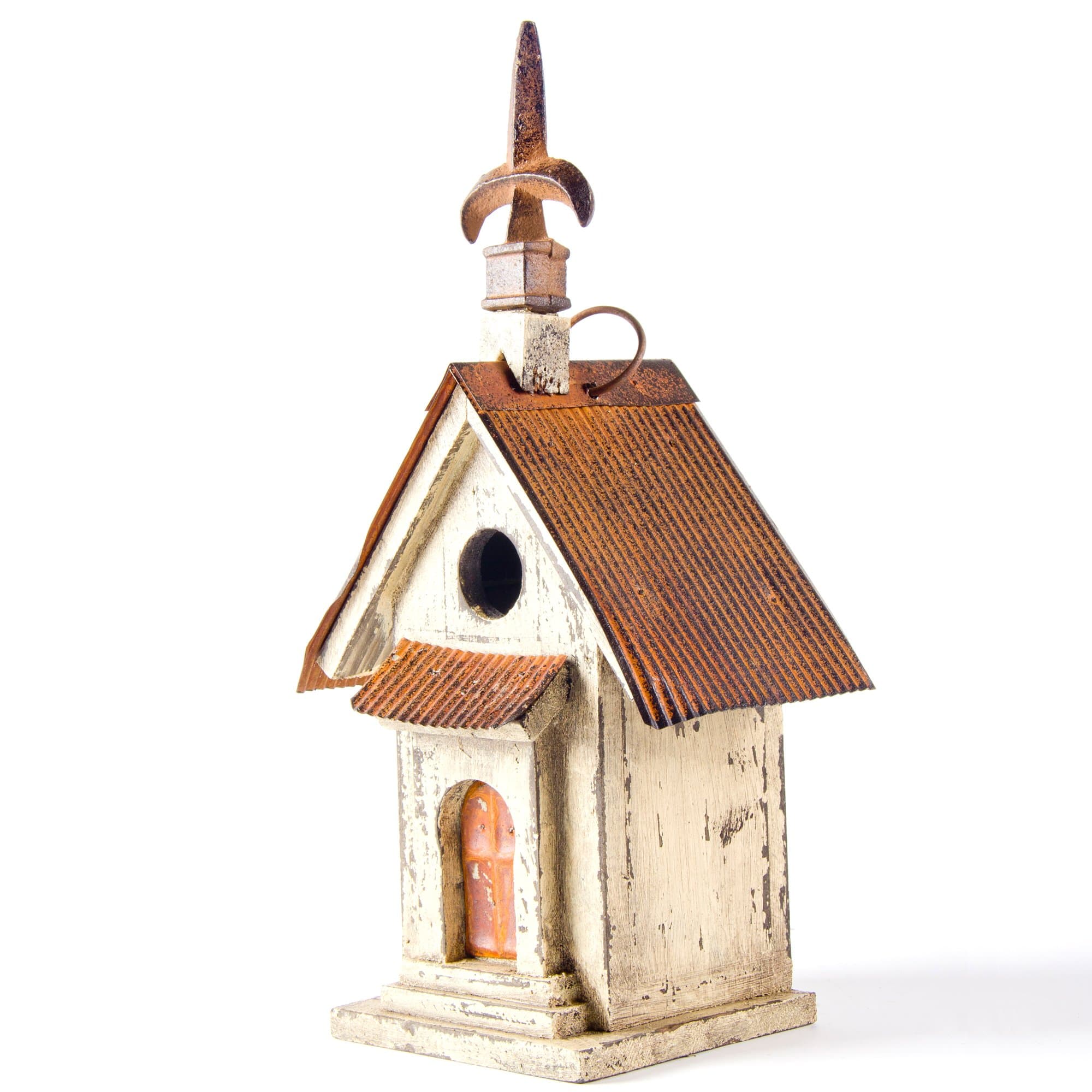 Glitzhome 13.25" H Wooden Bird House Hanging Church Birdhouse for Outside