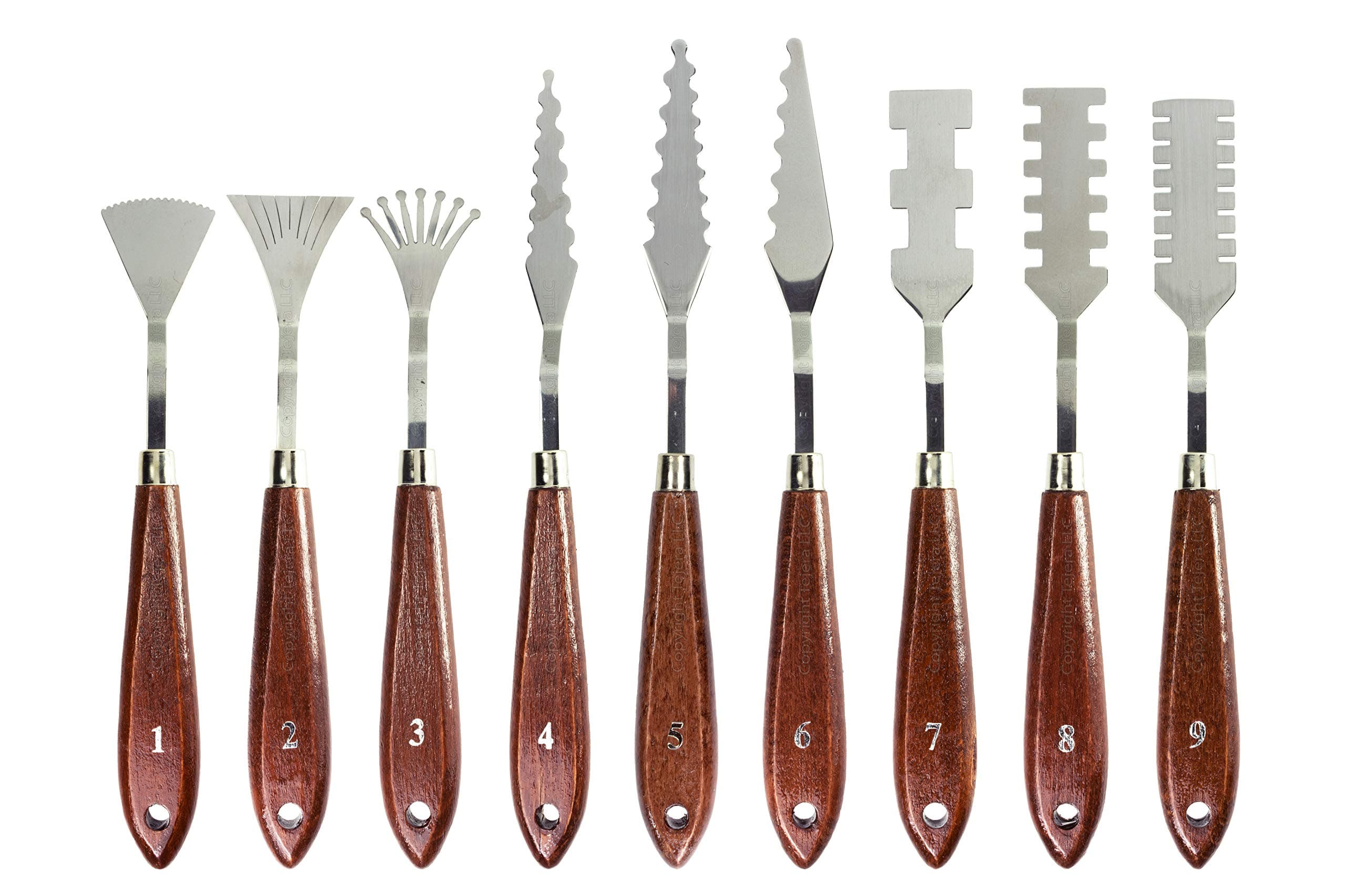 Stainless Steel Palette Knives for Artists - 9 Piece of Spatulas for FX Special Effects - Thin and Flexible Art Tools for Oil Painting, Acrylic Mixing, Etc.