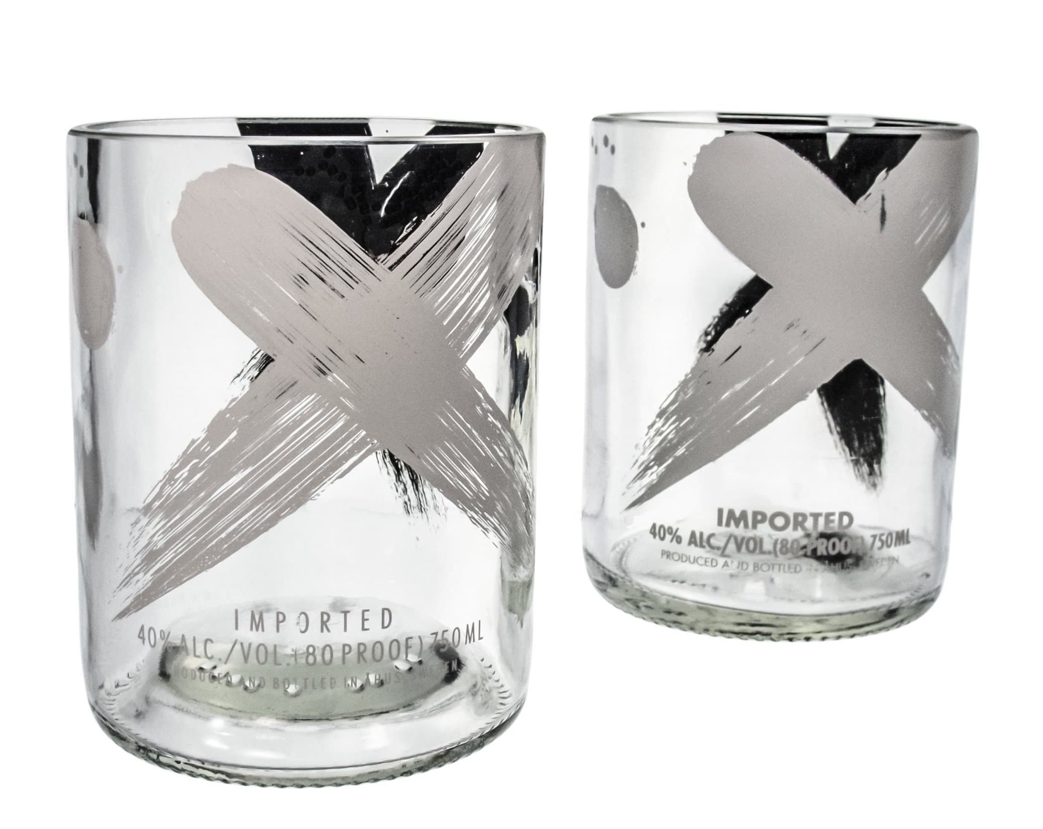 Absolut Vanilia Reclaimed Bottles Glassware Drinkware Barware Rocks Glasses Gift Set