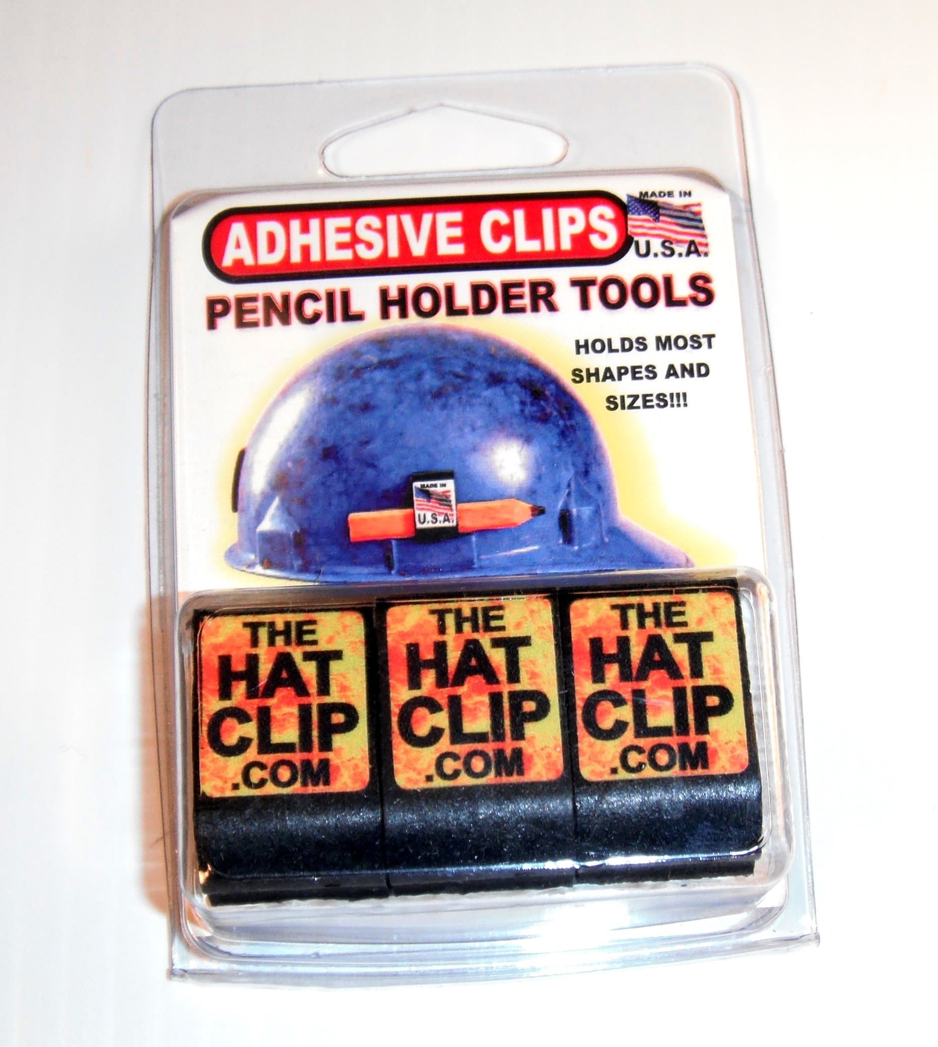 Adhesive Pencil Clip for hardhats clipboards tablesaws toolbox powertools or anywhere you need a writting device! 3 PACK FLAG DECAL * PROUDLY MADE IN THE USA*