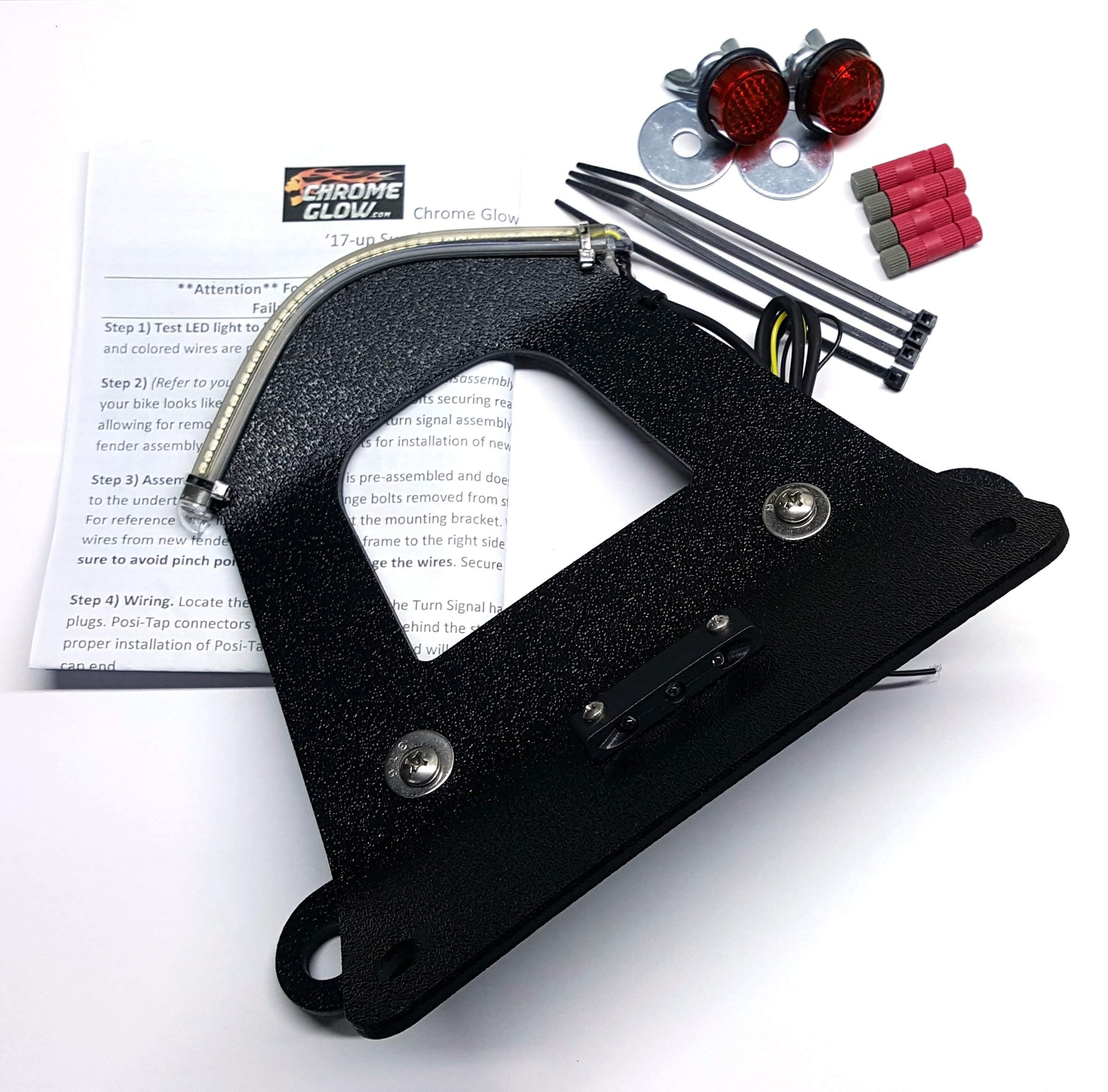 Tucked Fender Eliminator with Amber LED Turn Signal Light Bar for Suzuki GSX-R1000 2017 and Newer - Smoked Lens