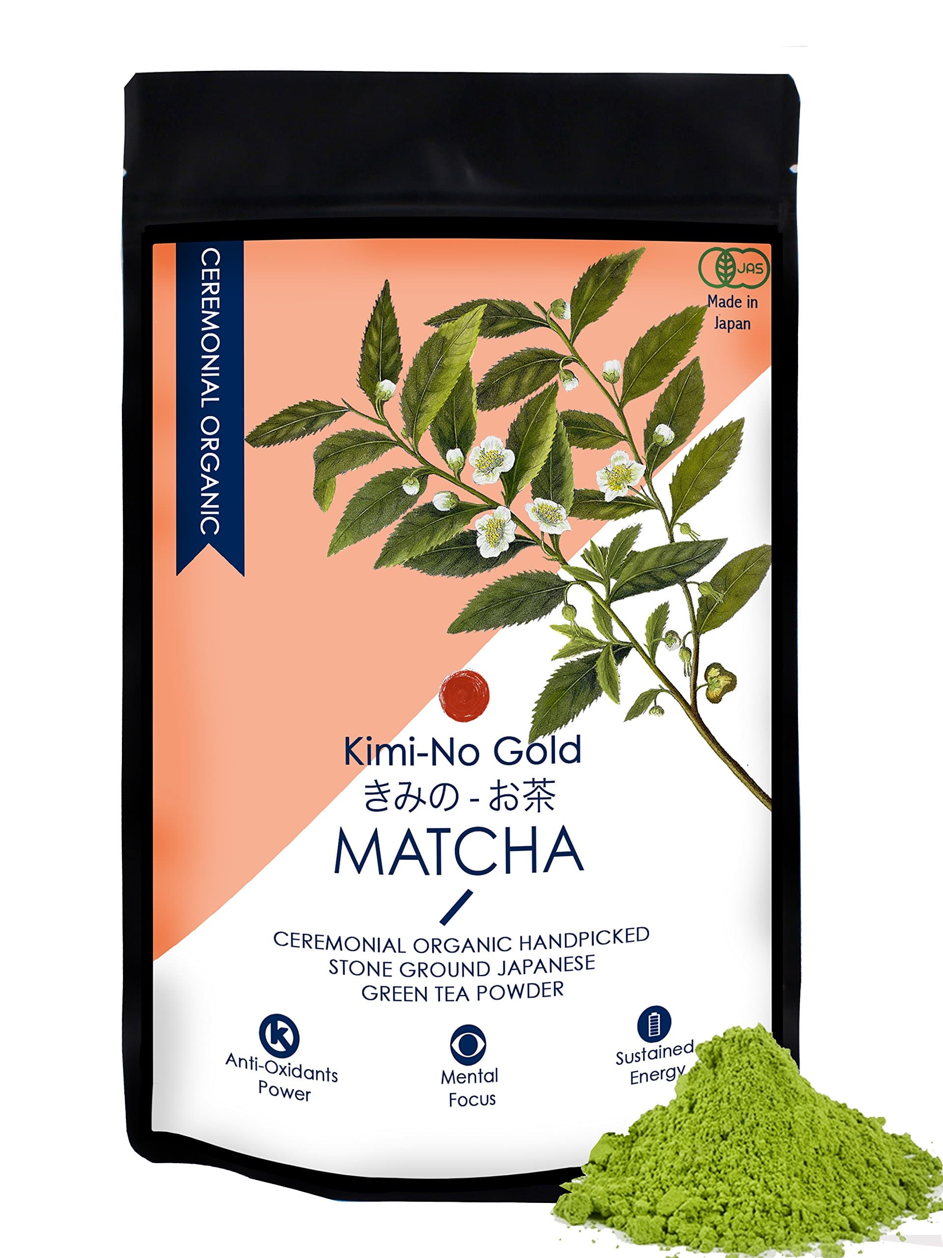 Kimino Gold Ceremonial Organic Matcha Tea, 50 grams