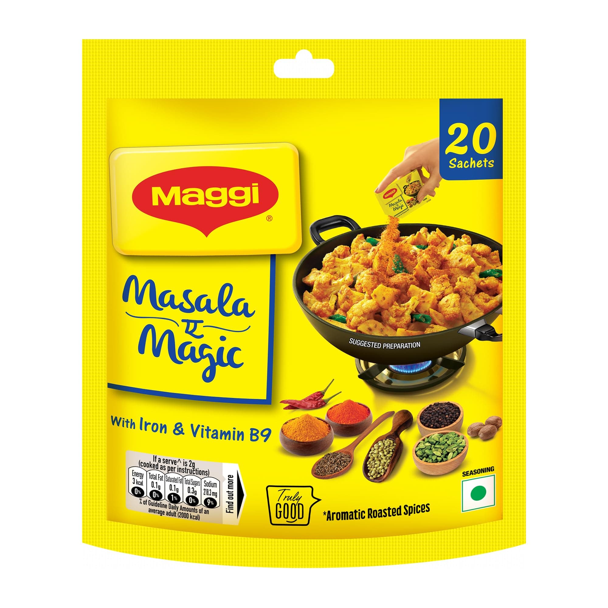 MAGGI Masala-ae-Magic Vegetable Masala, All in One | 120g Pouch (6g x 20 Sachets)