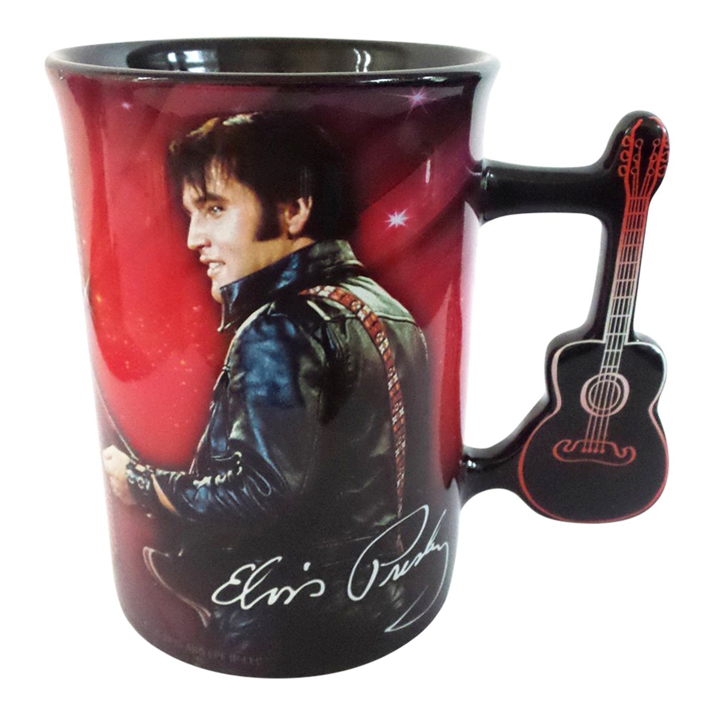 Elvis Presley Iconic 68' Comeback Collectible Mug – 16 oz Ceramic with Unique Guitar Handle, Officially Licensed - Perfect For Elvis Fans