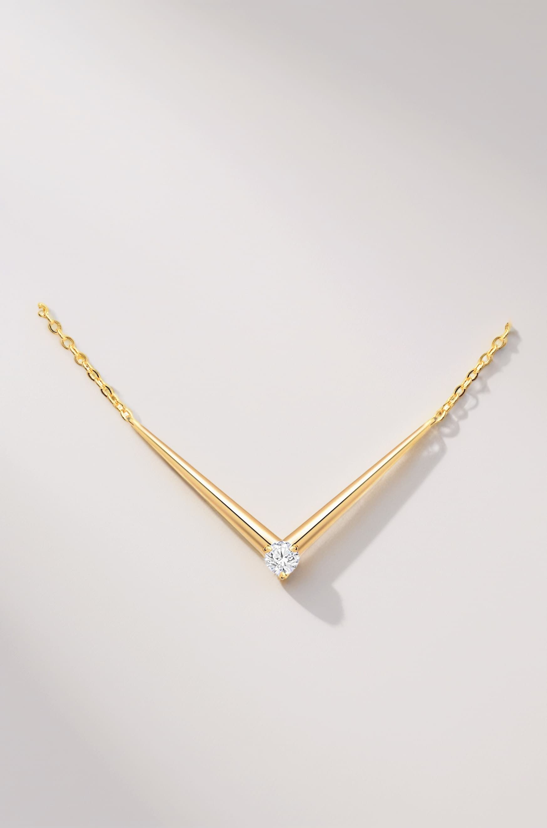 Single Diamond Pendant Necklace For Women and Girls with Extendable Chain