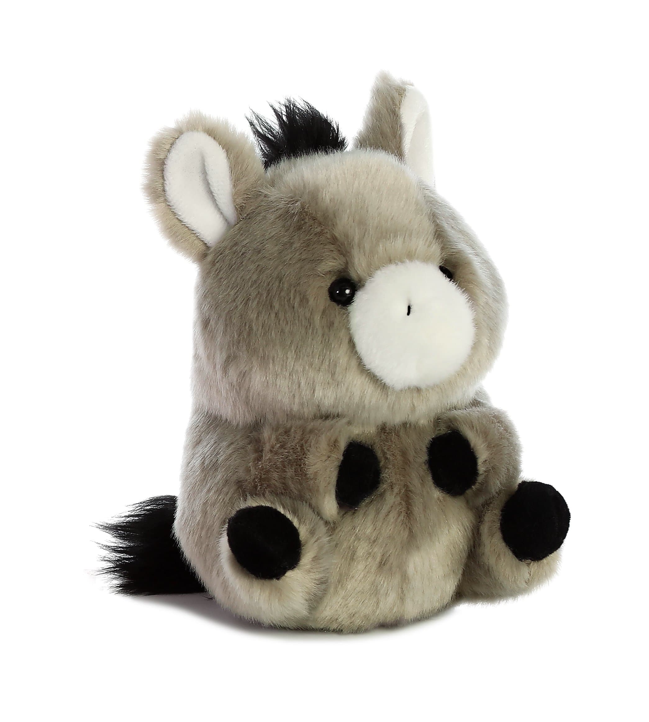 Round Rolly Pet™ Bray Donkey™ Stuffed Animal - Adorable Companions - On-The-Go Fun - Gray 5 Inches