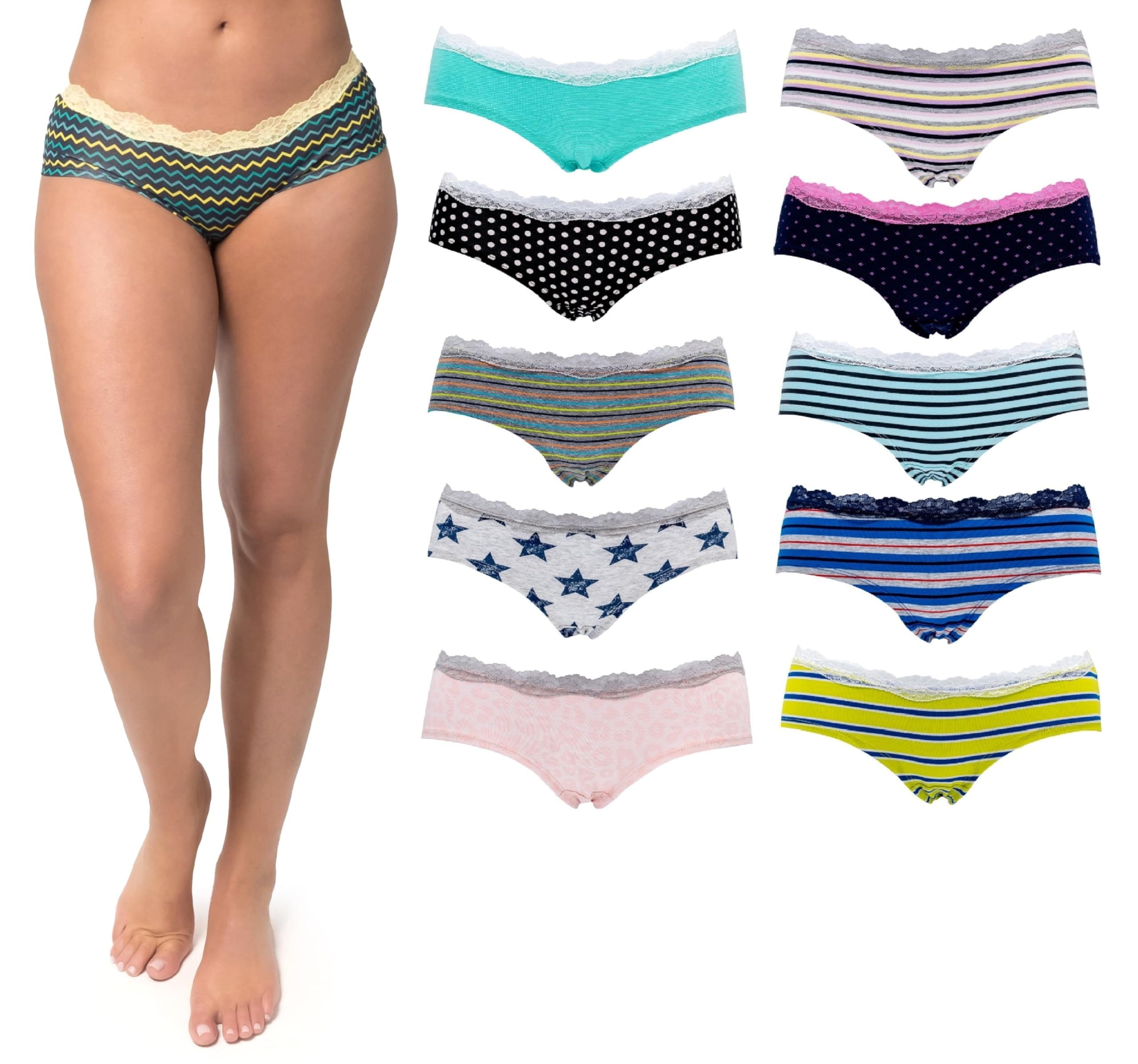 Cotton Underwear for Women, Seamless Women's Underwear Pack, Cheeky Hipster Panties