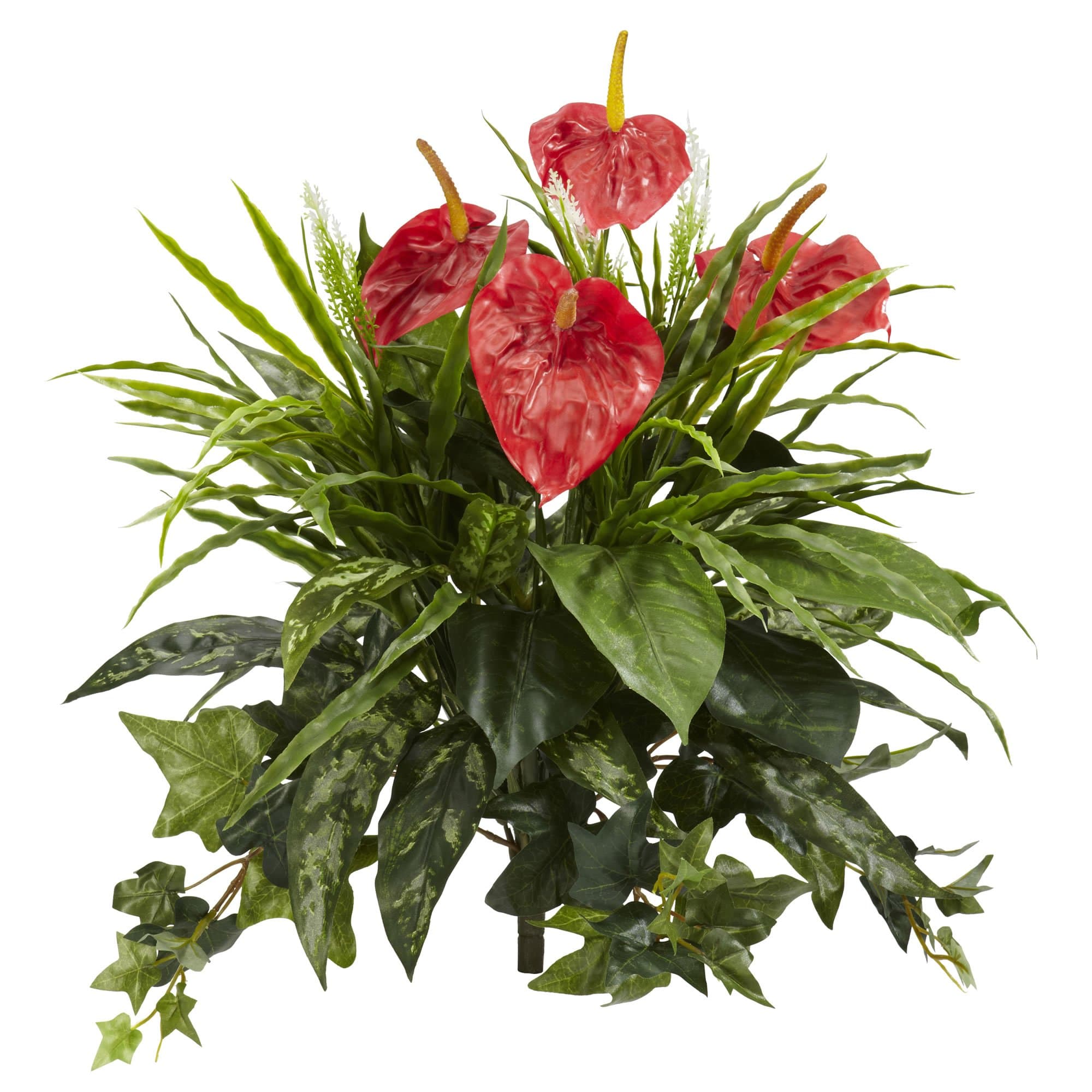 Nearly Natural 24in. Mixed Anthurium Artificial Plant (Set of 2)
