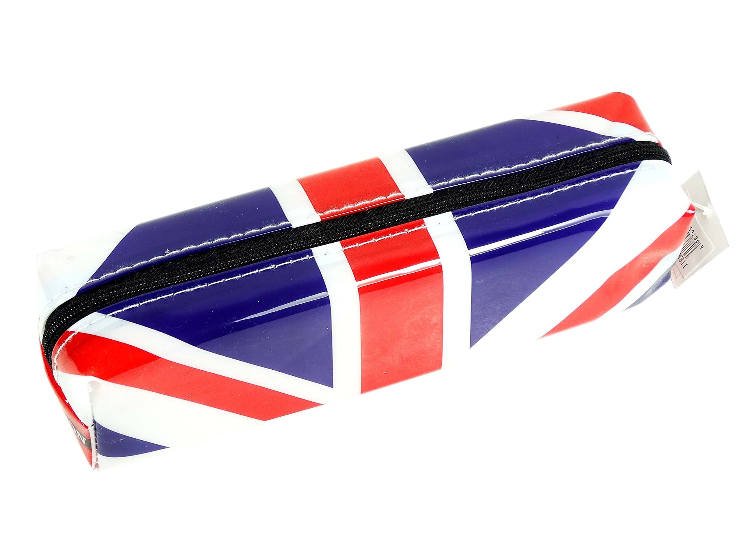 Stylish, Modern Union Jack Pencil Case, Collectible Royal Flag of England Souvenir! School Classroom Student Zip Souvenir / Speicher / Memoria! Distinctive, Fun Union Jack / British Flag Collectible, Portable Pencil Case! An Unforgettable London Souvenir! New, Collectible Pencil Case! Trousse / Mäppchen / Astuccio / Estuche!