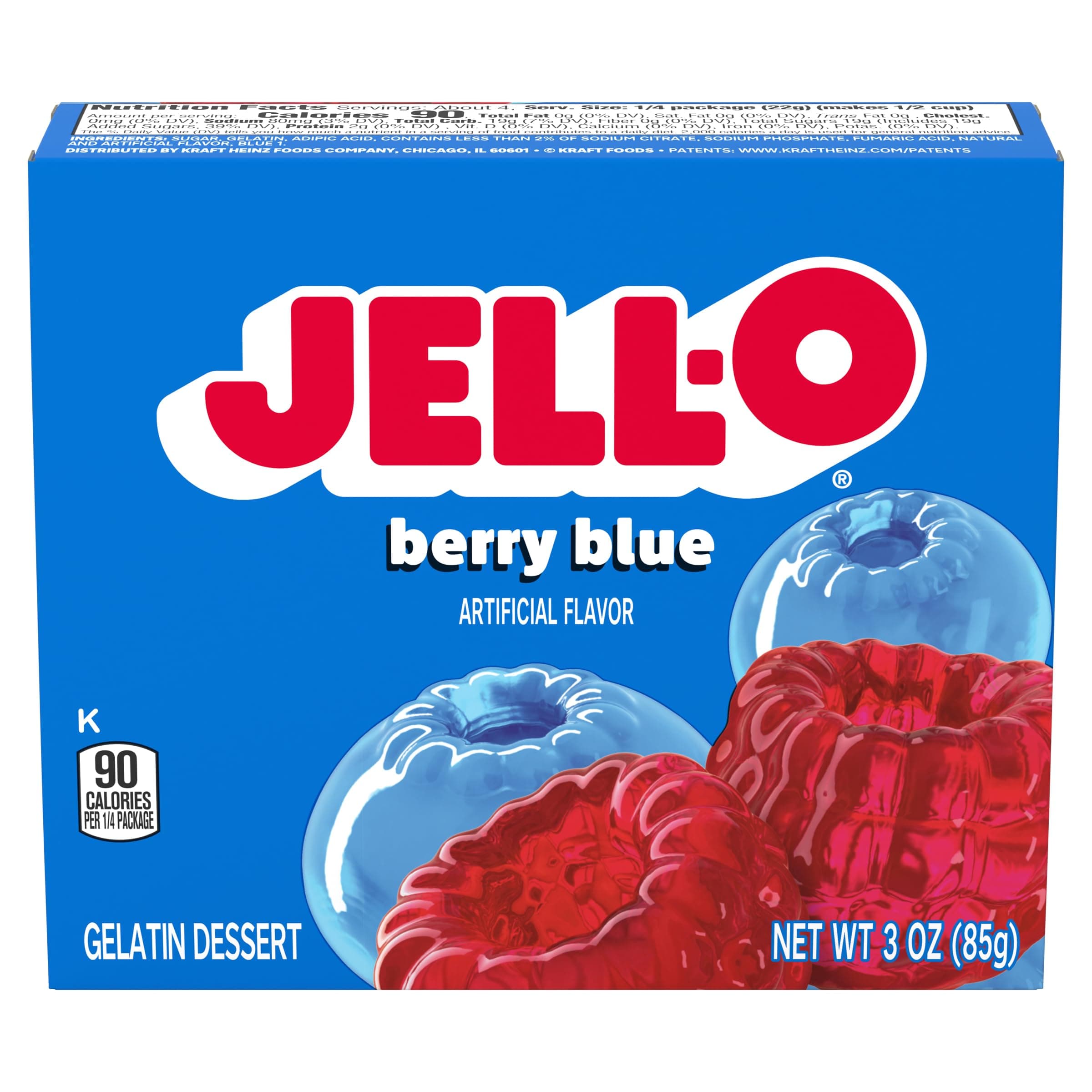 Jell-O Berry Blue Gelatin - 4 Pack
