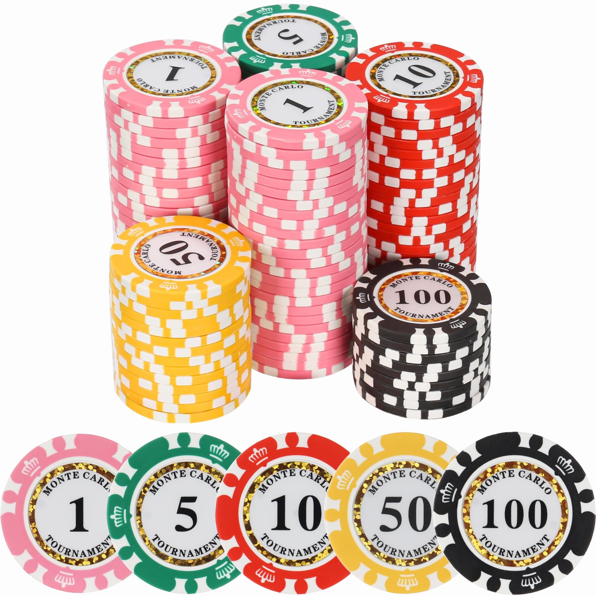 14 Gram Clay Premium Poker Numbered Chips for Texas Holdem, Blackjack