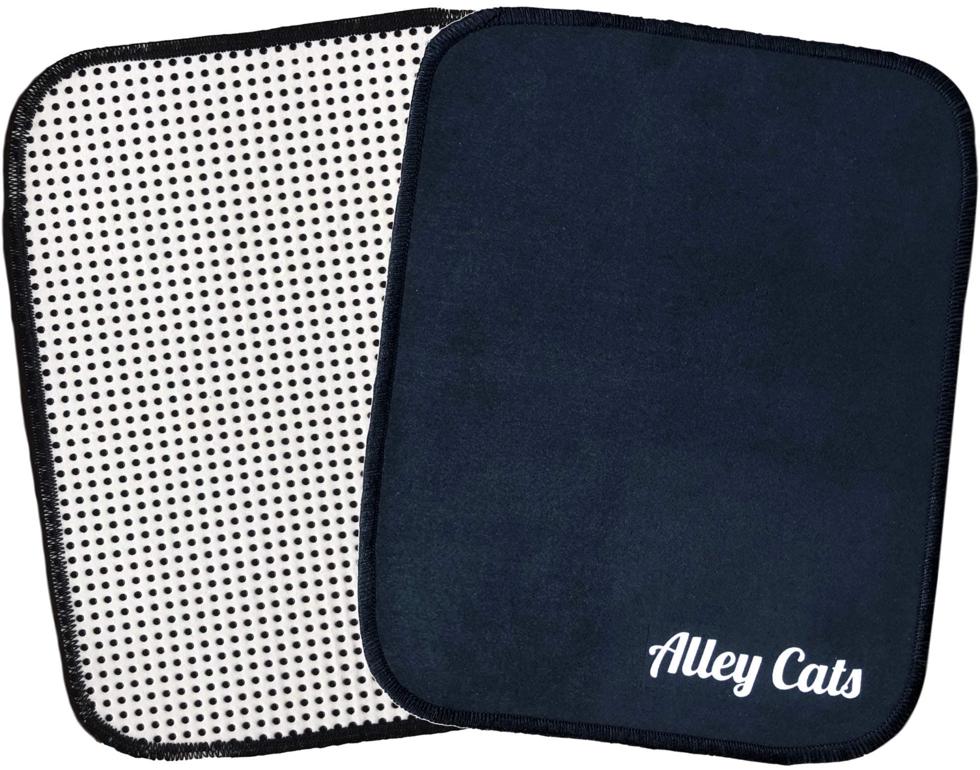 Alley Cats Bowling Ball Towel | 10 x 8 Inch | Black Microfiber & EZ Grip Backing | Best Value Around | Premium Polisher/Cleaner Shammy Pad | Bowling Accessories