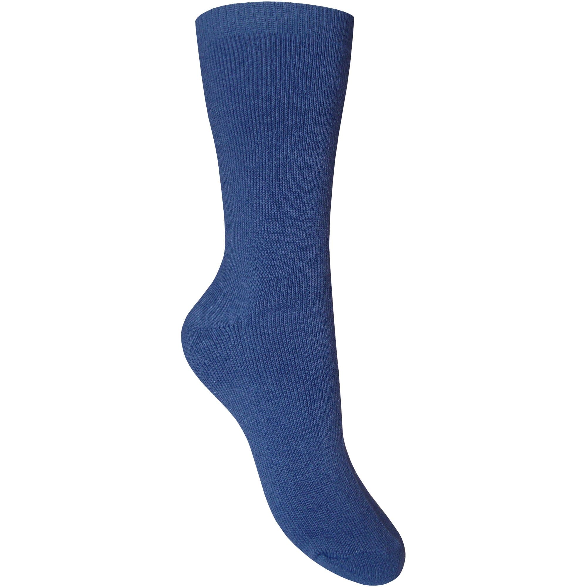 Men's Super Soft Brushed Thermal Winter Sleep Bed Socks (Blue)