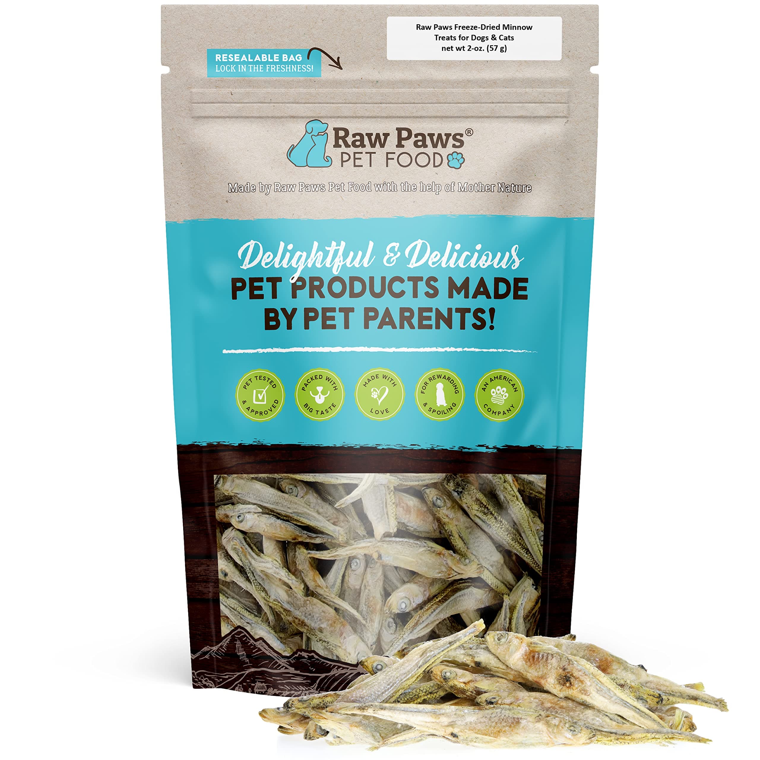 Raw Paws Smelt Freeze Dried Minnows for Cats & Dogs, 2-oz - Made in USA - Freeze Dried Fish for Cats - Single Ingredient Fish Dog Treats - Minnows Dog Treats