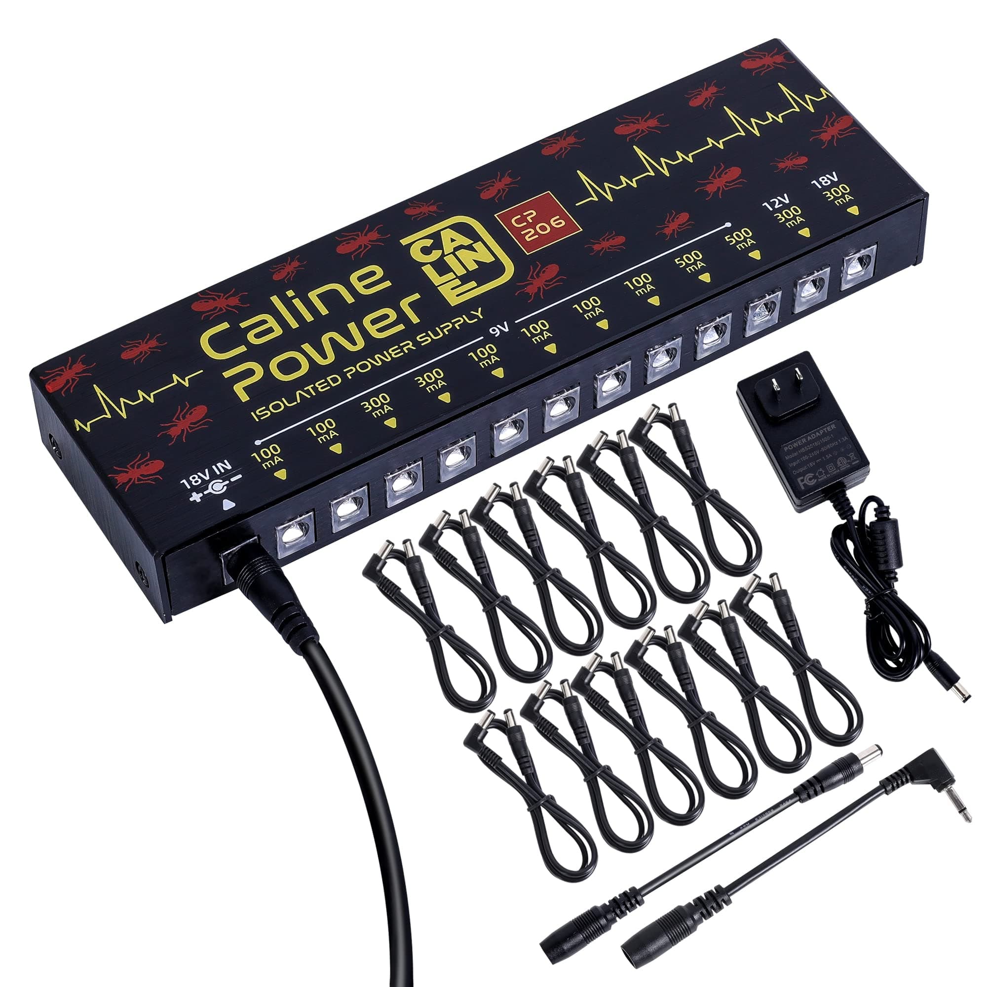 Caline - Guitar Pedal Power Supply 12 Output Silent CP-206