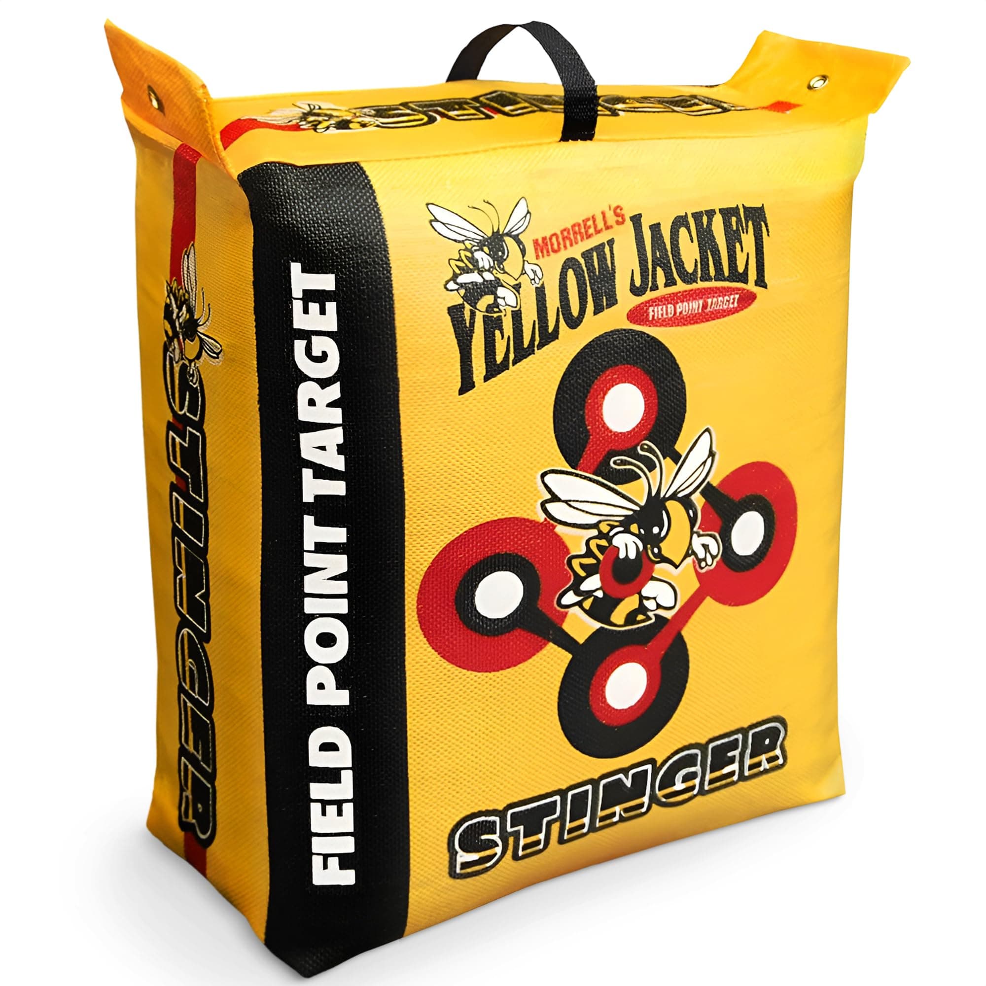 Morrell Yellow Jacket 19 Pound Portable Stinger Adult Field Point Archery Bag Target with 2 Shooting Sides, 10 Bullseyes, and Handle, Yellow M-88