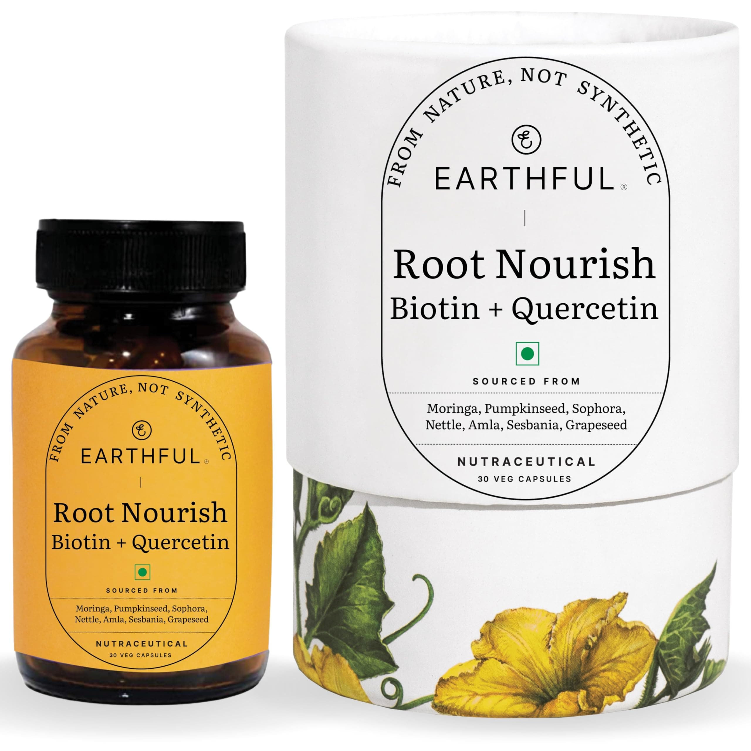 Biotin for Hair Growth, Supplement for men & women with Vitamic C for Strong & Shinier Hair, 100% Plant Based, DHT Blocker for Improved Hair Strength and Quality, Anti Hairfall, 30 Capsules