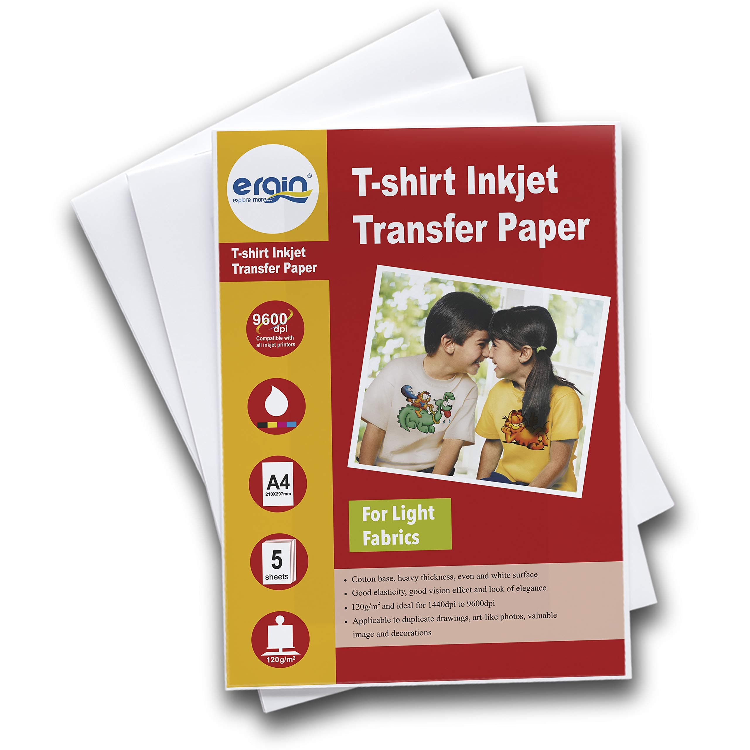 Full Colors 120 GSM T-Shirt Inkjet Transfer Paper Light Fabrics