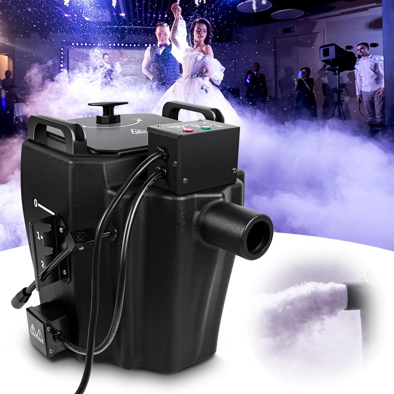 UPIKIT3500W Fog Machine Dry Ice Low Lying Fog Machine, DJ Stage Effect Low Smoke Machine with Tube, Stage Professional Dry Ice Low Lying Fog Machine for Indoor Outdoor Stage Wedding Party Club
