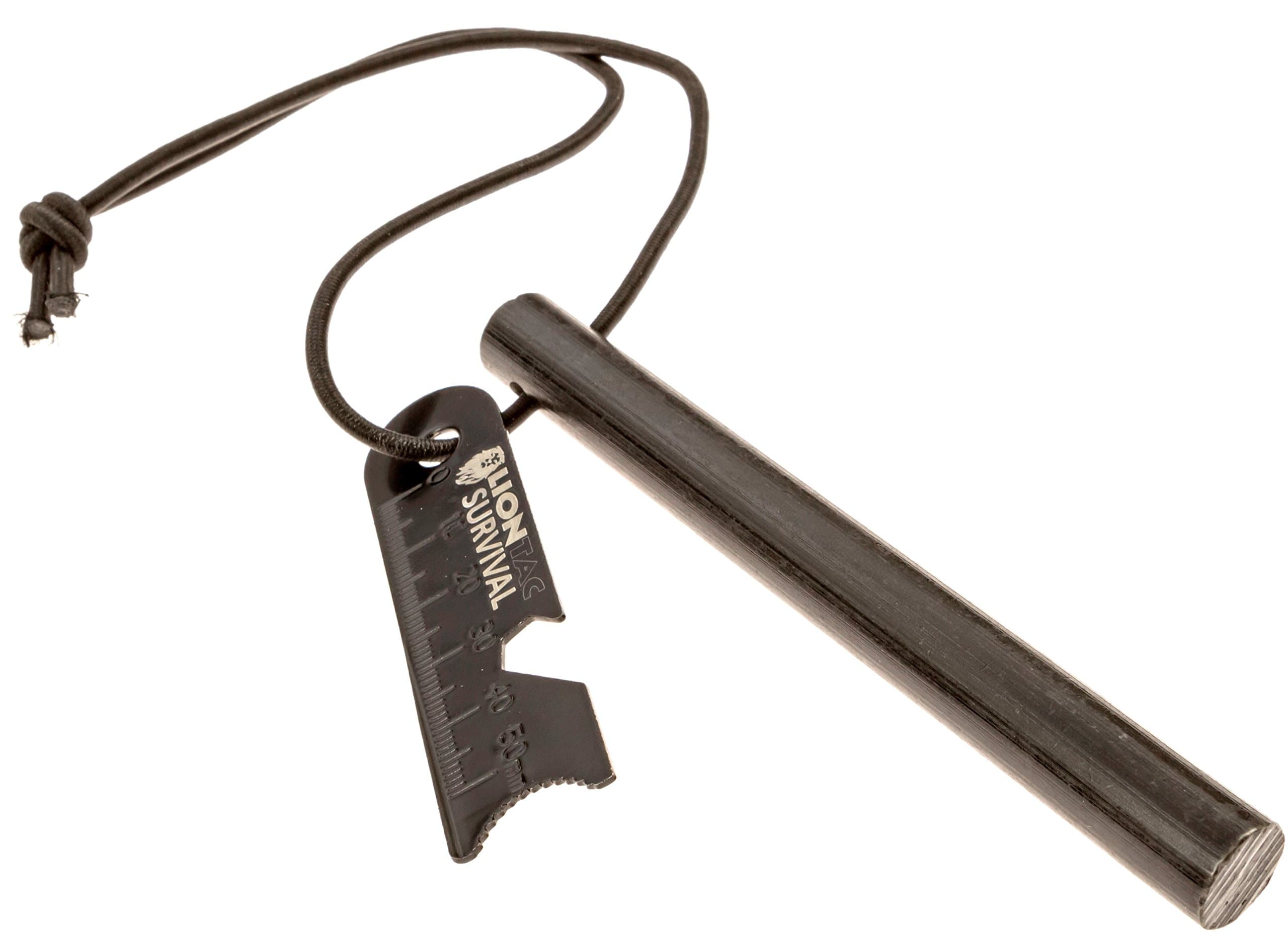 Survival – 5" x ½” Inch Thick Waterproof Ferro Rod, Ferrocerium Fire Starter, Flint & Steel Striker for Bushcraft and Emergency, Firesteel with Elastic Shock Cord Lanyard