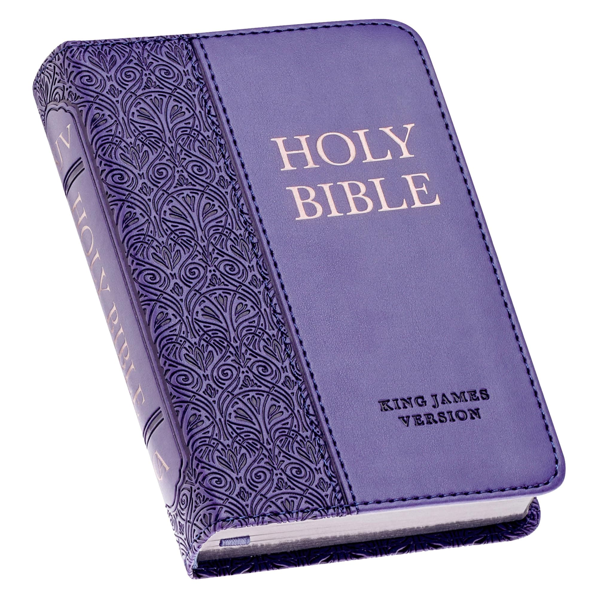 KJV Holy Bible, Mini Pocket Size, Faux Leather Red Letter Edition - Ribbon Marker, King James Version, Purple (KJV Pocket Editions)