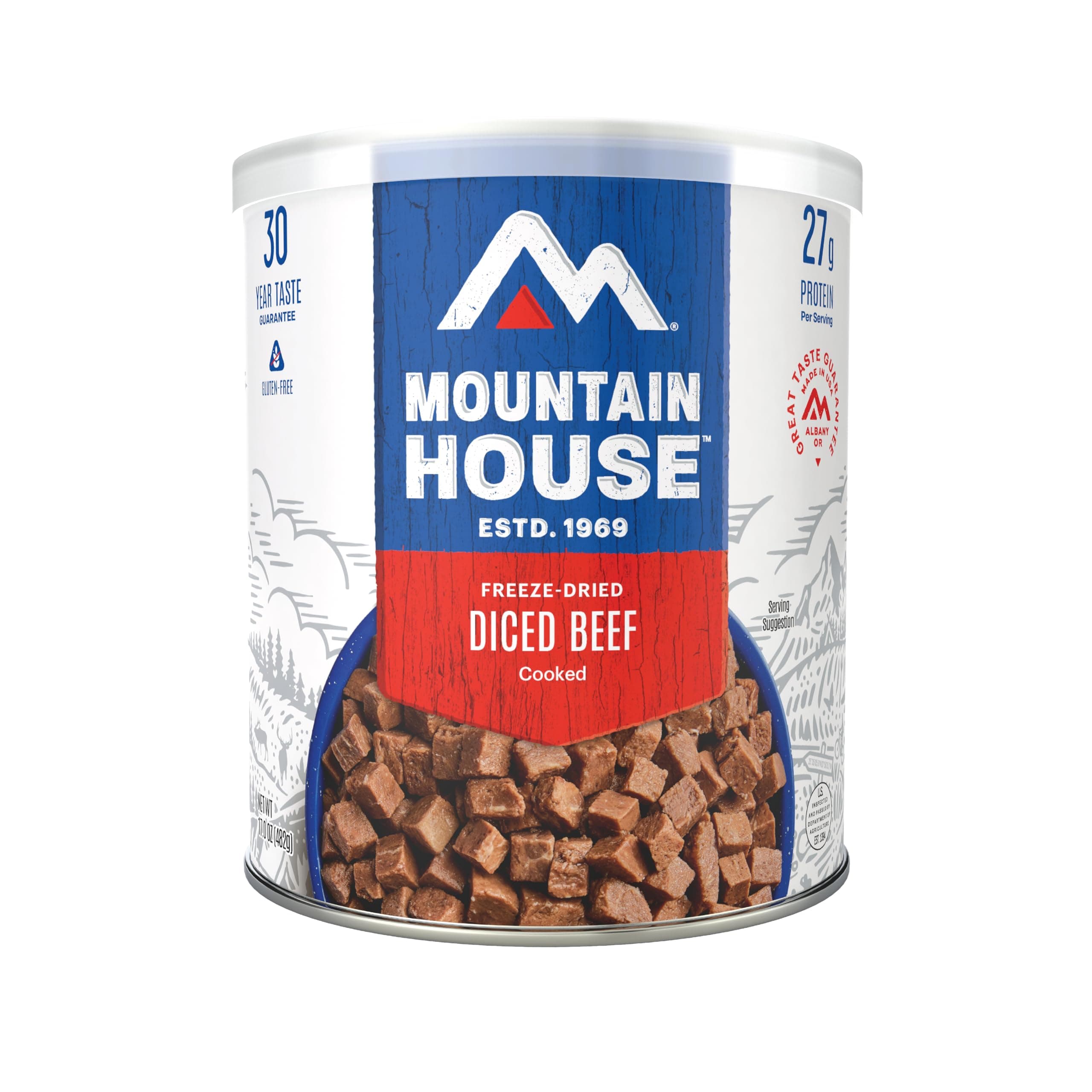 Mountain House Diced Beef | Freeze Dried Survival & Emergency Food | #10 Can | Gluten-Free, 30122
