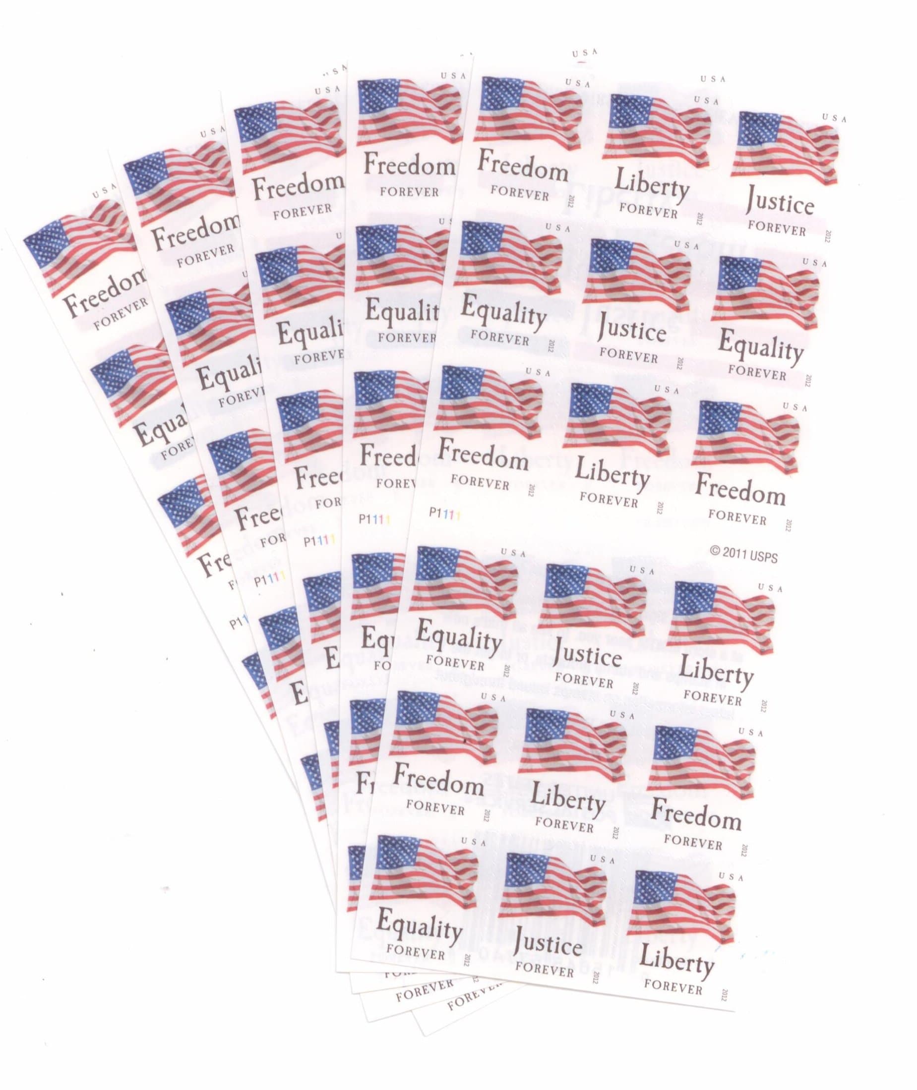 United States Postal Service USPS Forever Stamps Four Flags 90 Stamps - 5 x ATM Booklets of 18