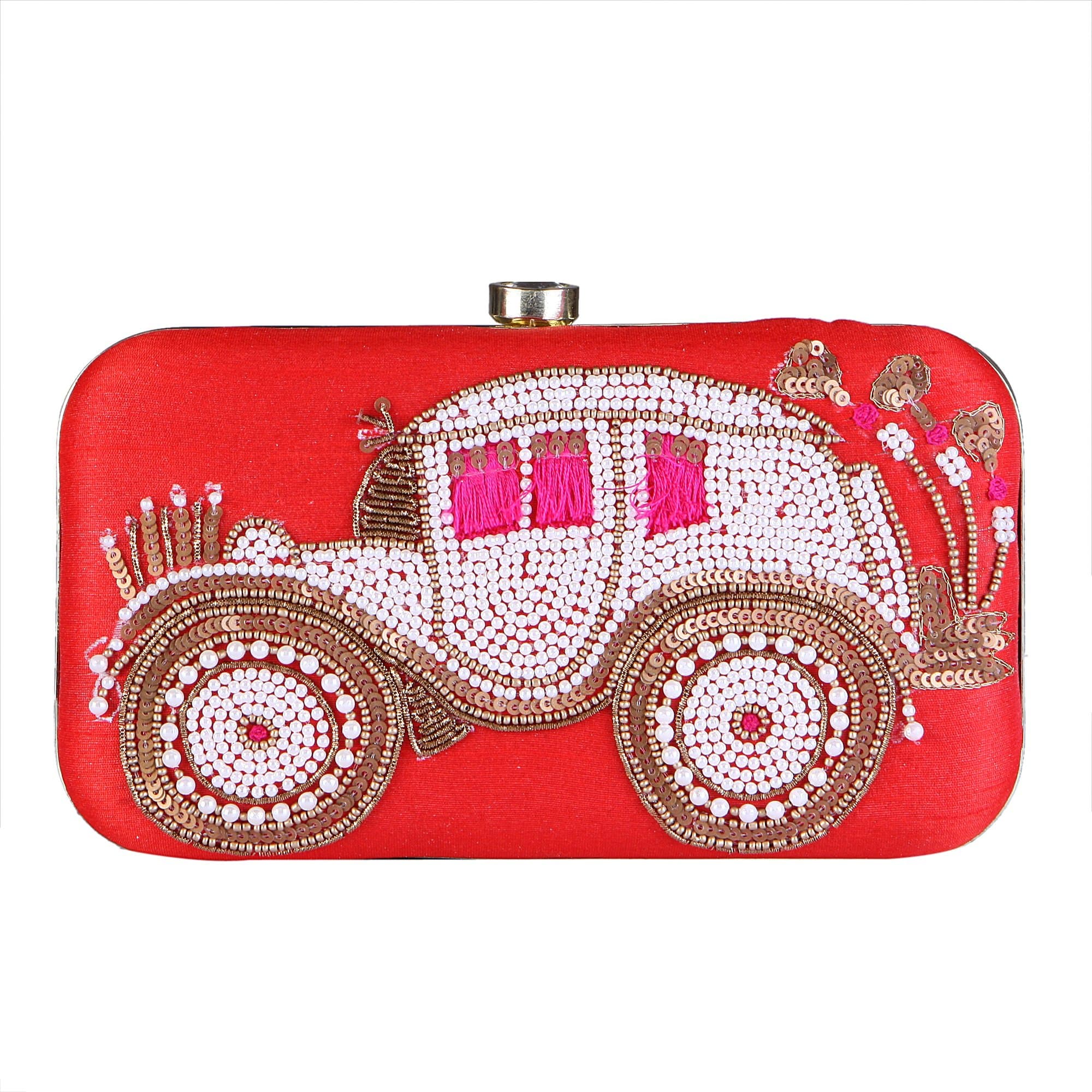 Women's Embroidered Evening Wedding Party Box Clutch Purse Handbag