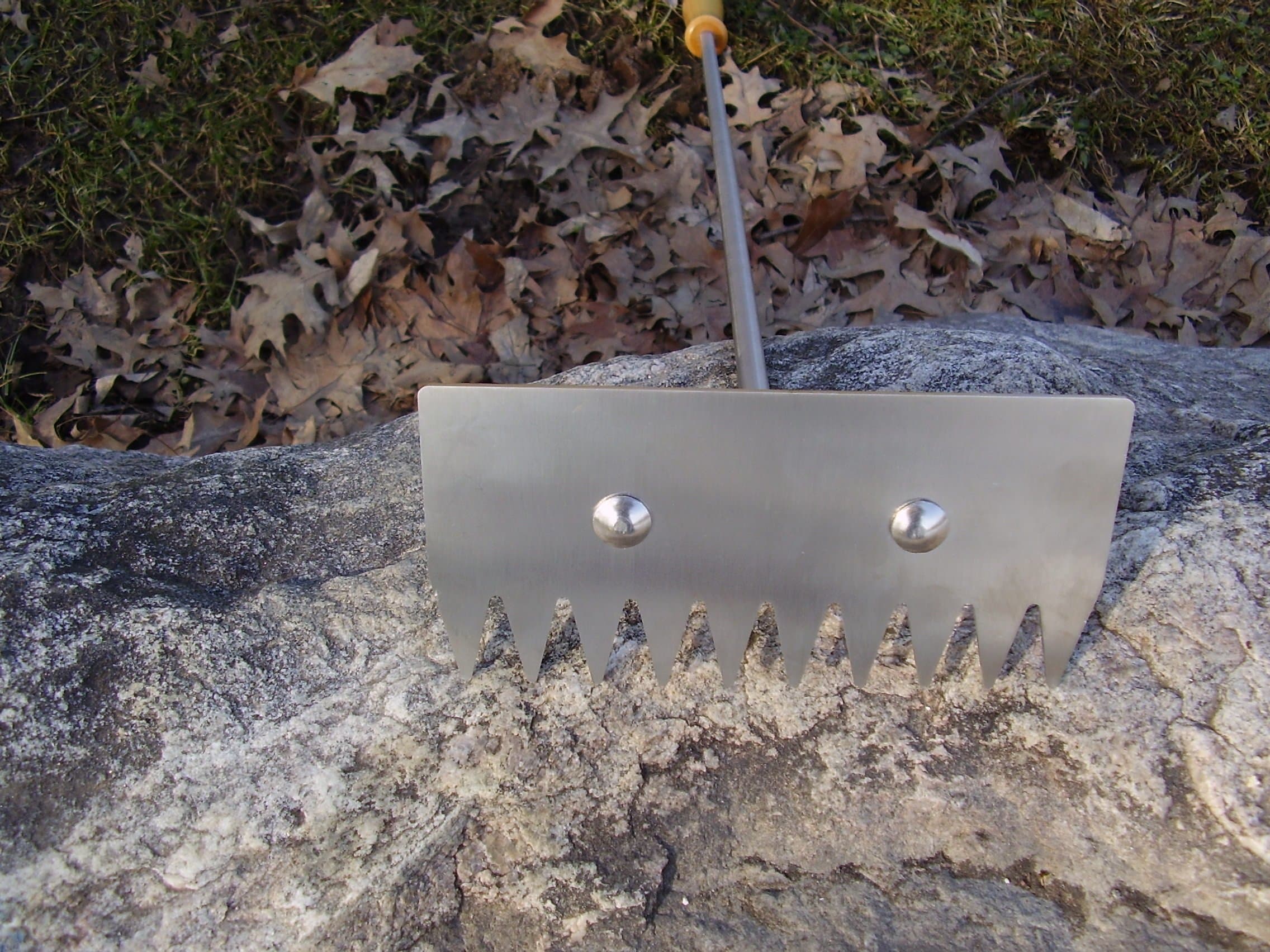 Ash Hoe and Rake, Stainless Steel, 34" Long with Resin Impregnated Maple Handle