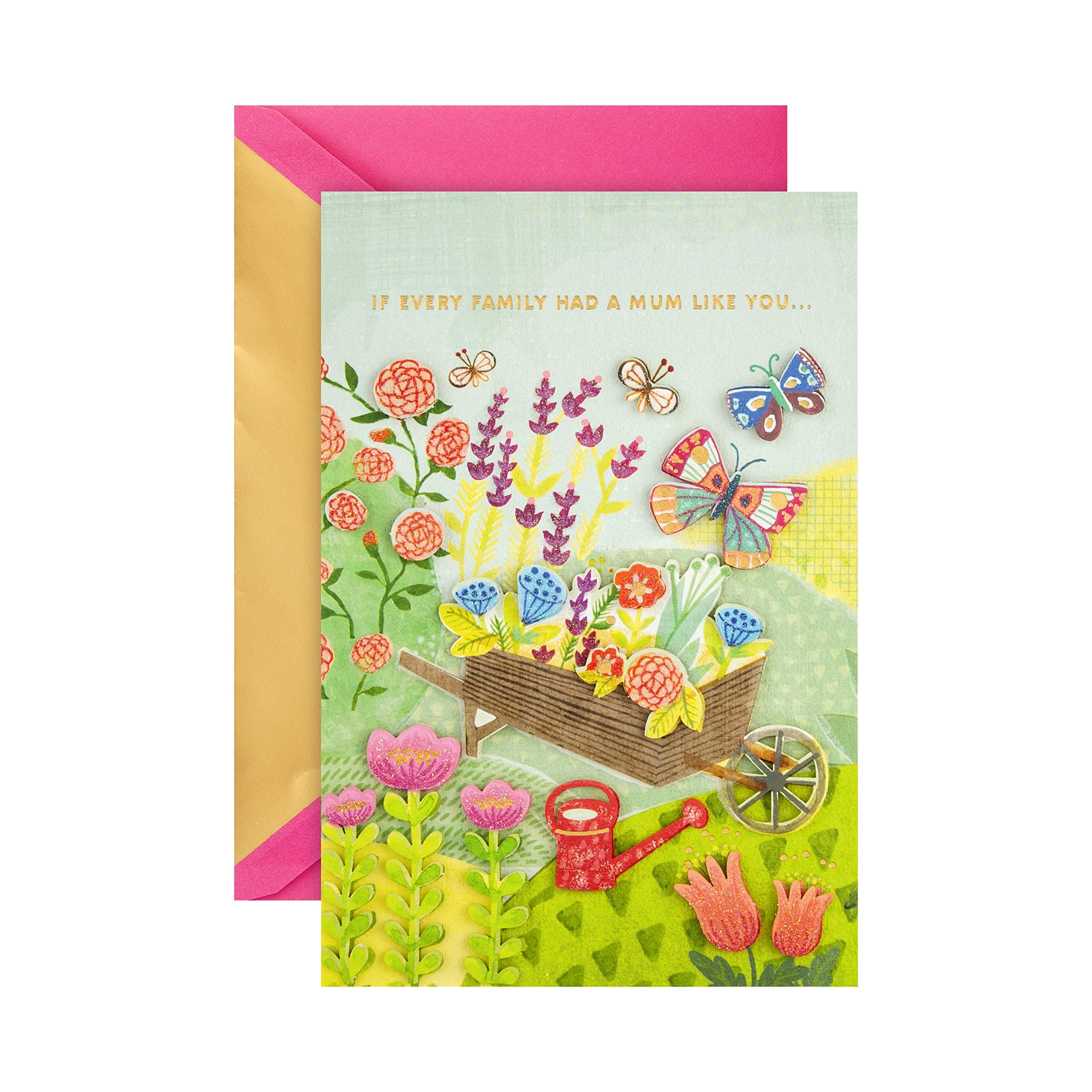 Hallmark Small Mothers Day Card for Mum - Colourful Garden 'Signature' Collection Design