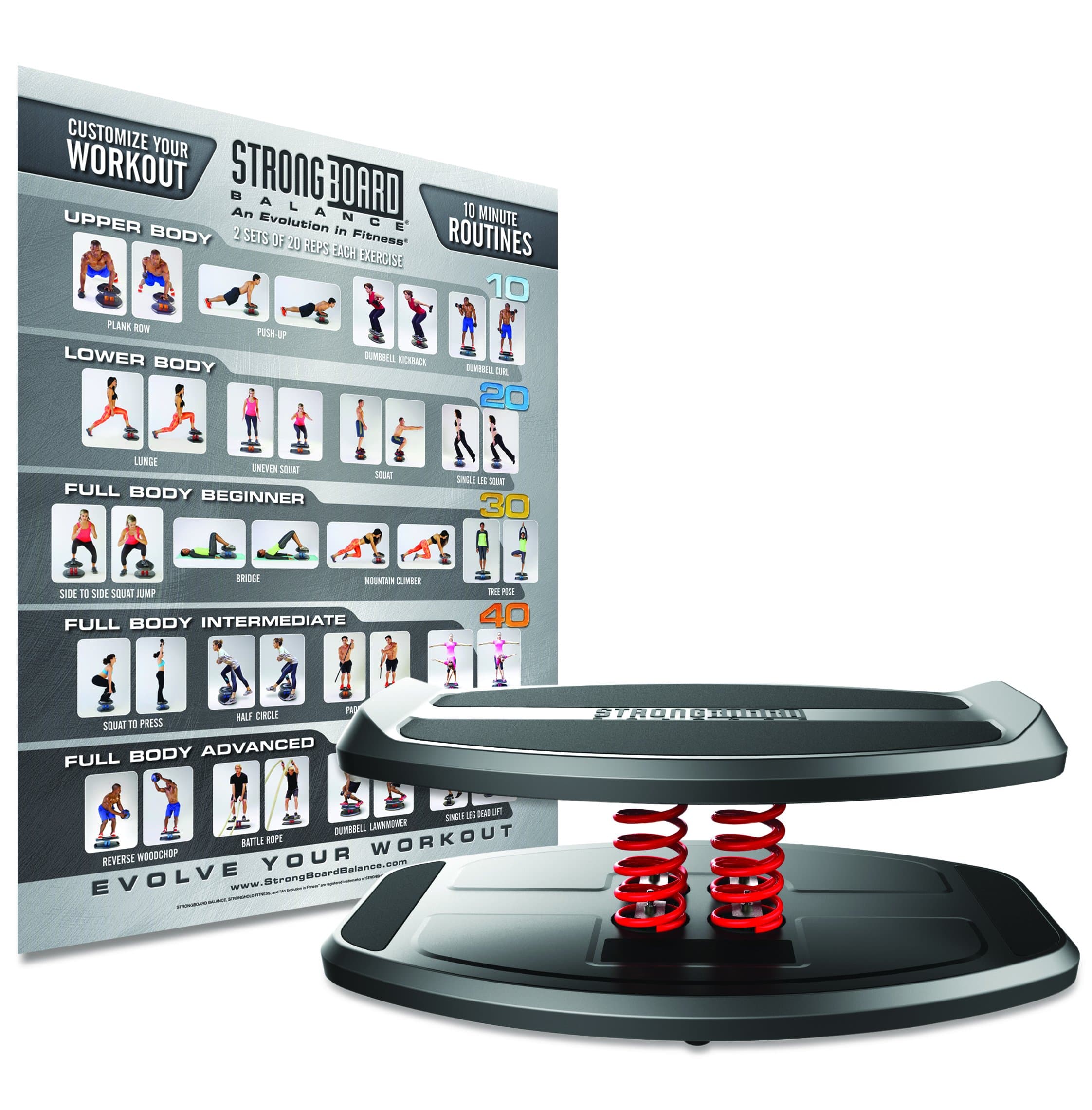 Balance Board Trainer | Core Stability | Wobble Exercise Fitness Training | Physical Therapy Rocker | Standing Desk | Home Gym | StrongBoard