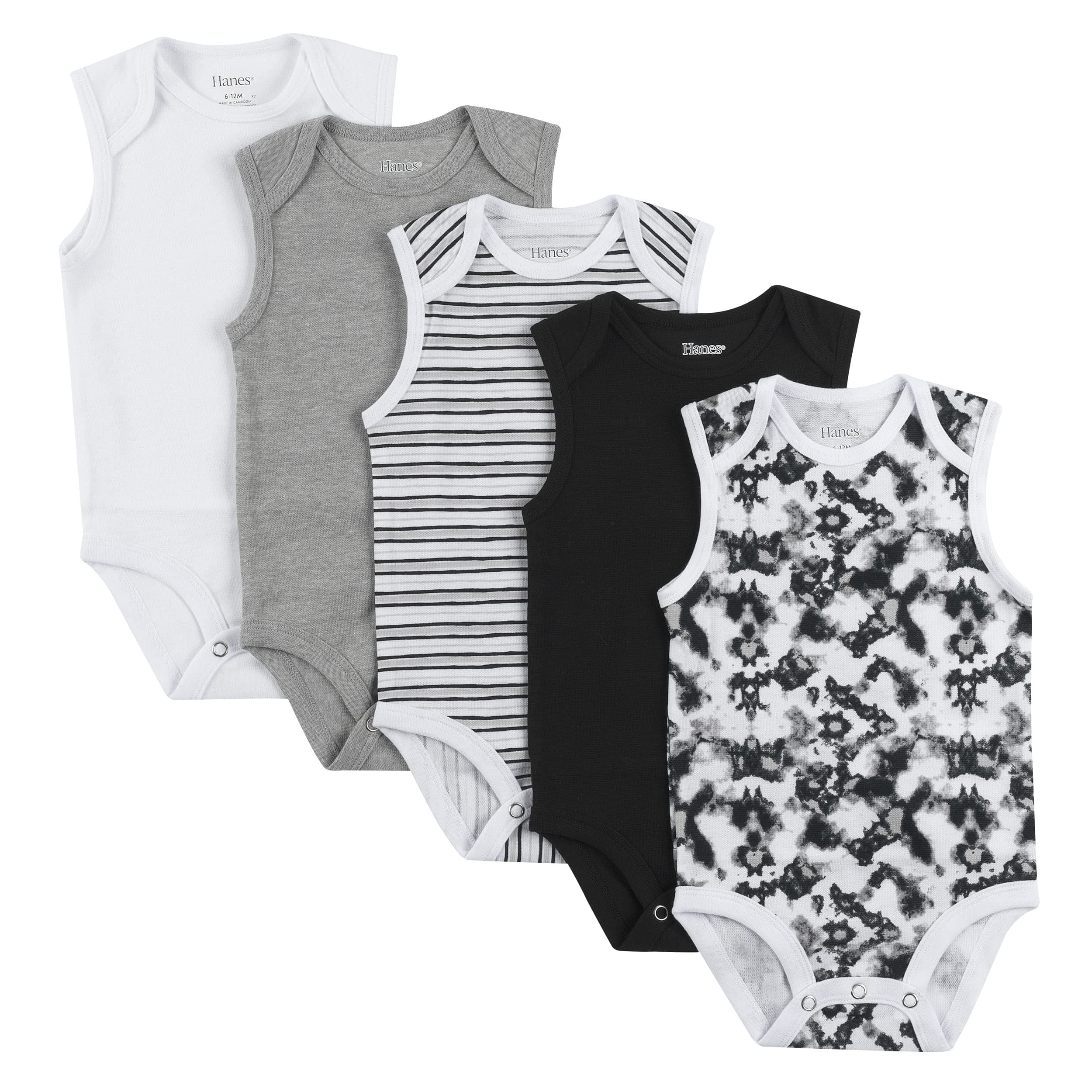 Baby Baby Bodysuits, Ultimate Baby Flexy Bodysuits, Infant Sleeveless Bodysuit, 5-pack