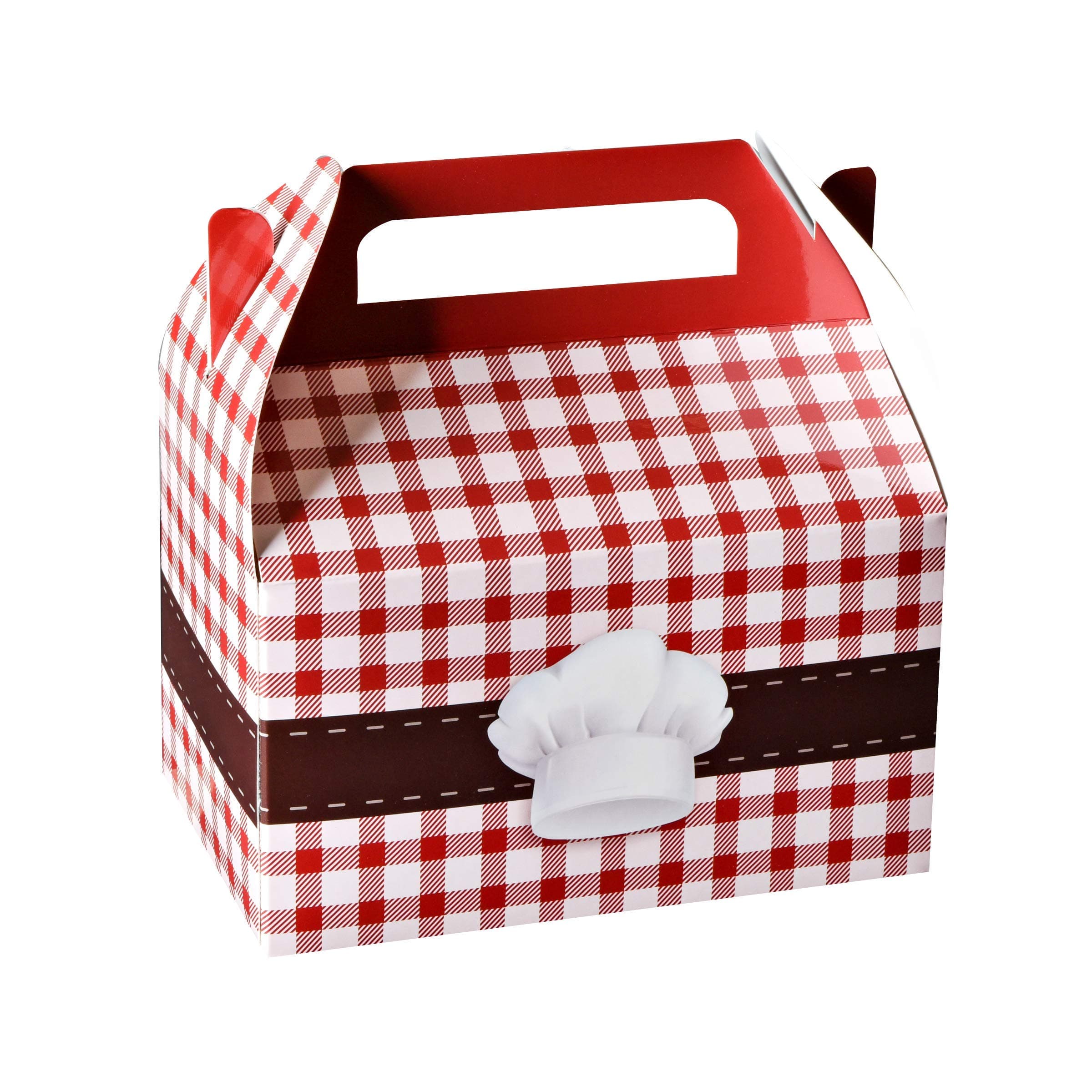 Hammont Paper Treat Boxes - Party Favors Treat Container Cookie Boxes Cute Designs Perfect for Parties and Celebrations 6.25" x 3.75" x 3.5" (10 Pack) (Chef Treat)