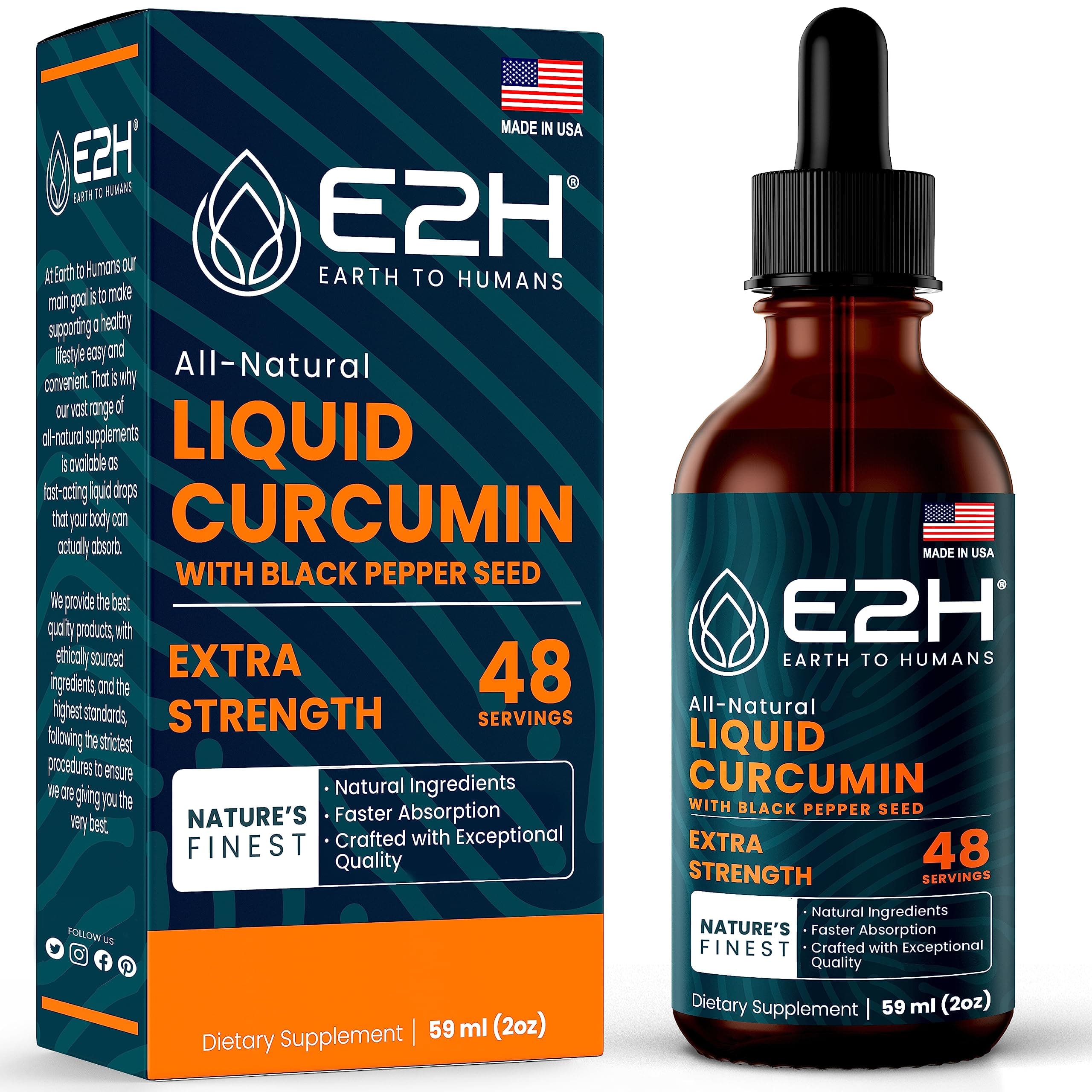 All-Natural Liquid Curcumin with Black Pepper Seeds
