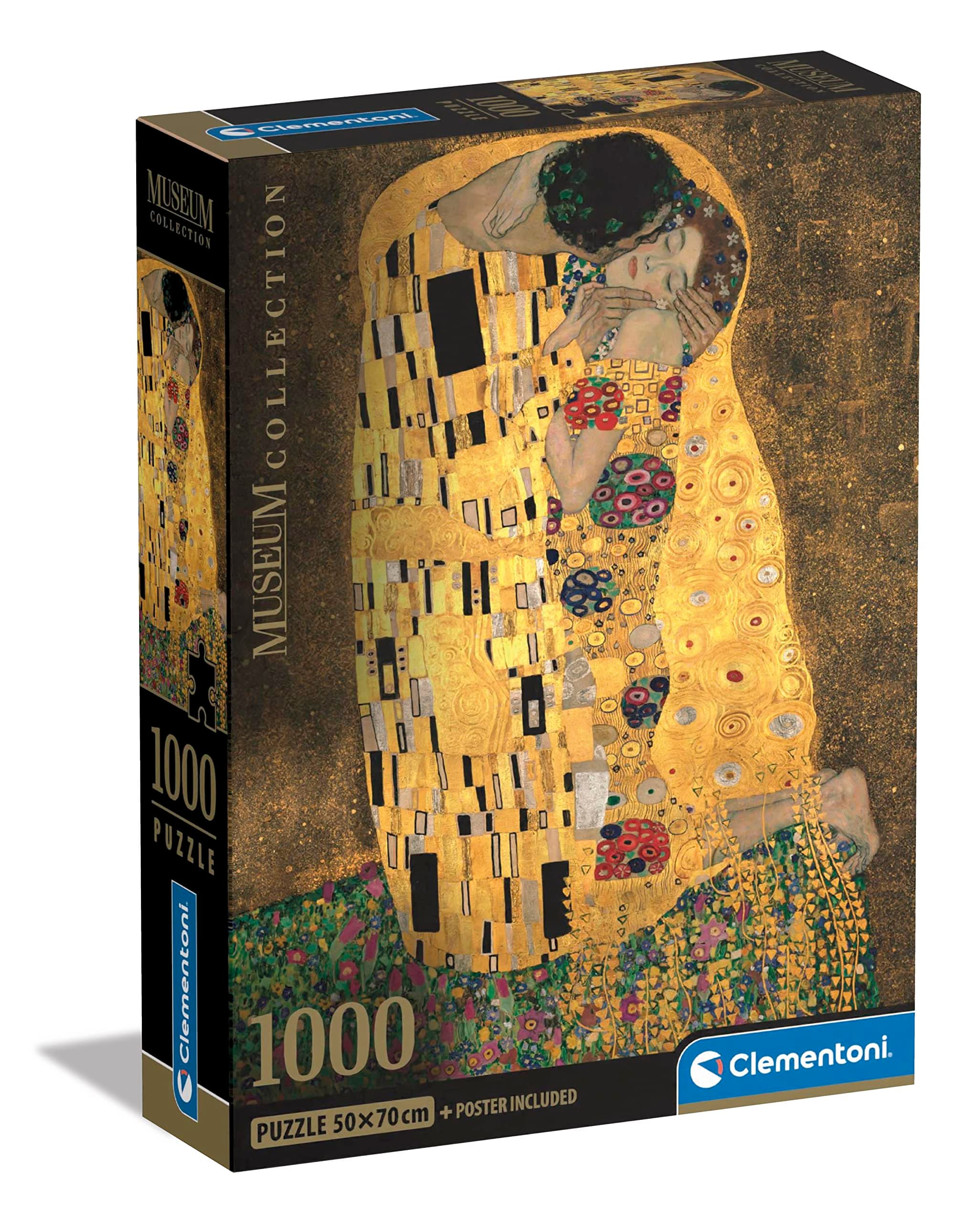 Clementoni 39790 Museum Collection-The Kiss-1000 Pieces-Adult Jigsaw Puzzles, Art, Famous Paintings, Made in Italy, Multi-Coloured
