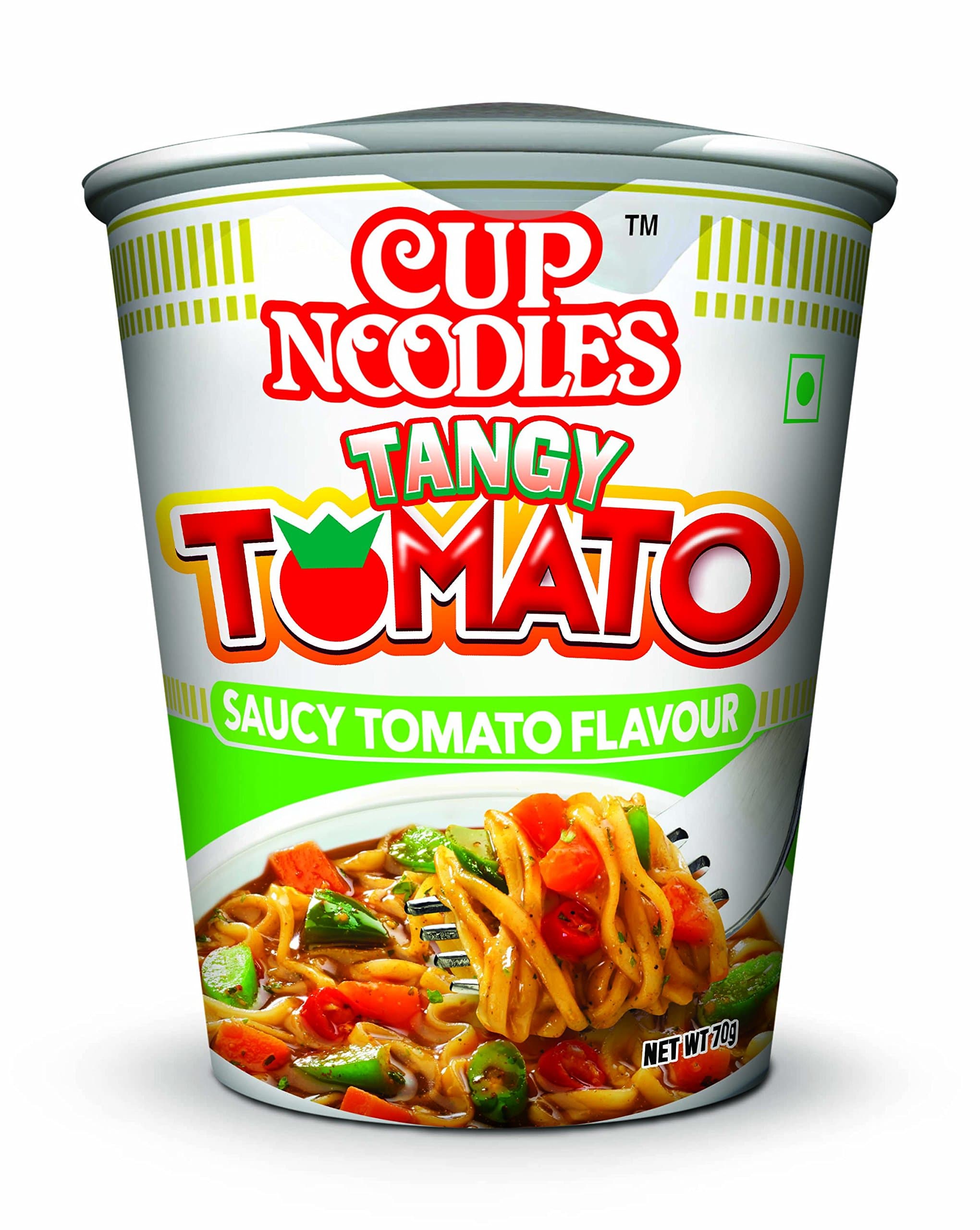 Nissin Cup Noodles, Tangy Tomato, 70 Grams, Vegetarian