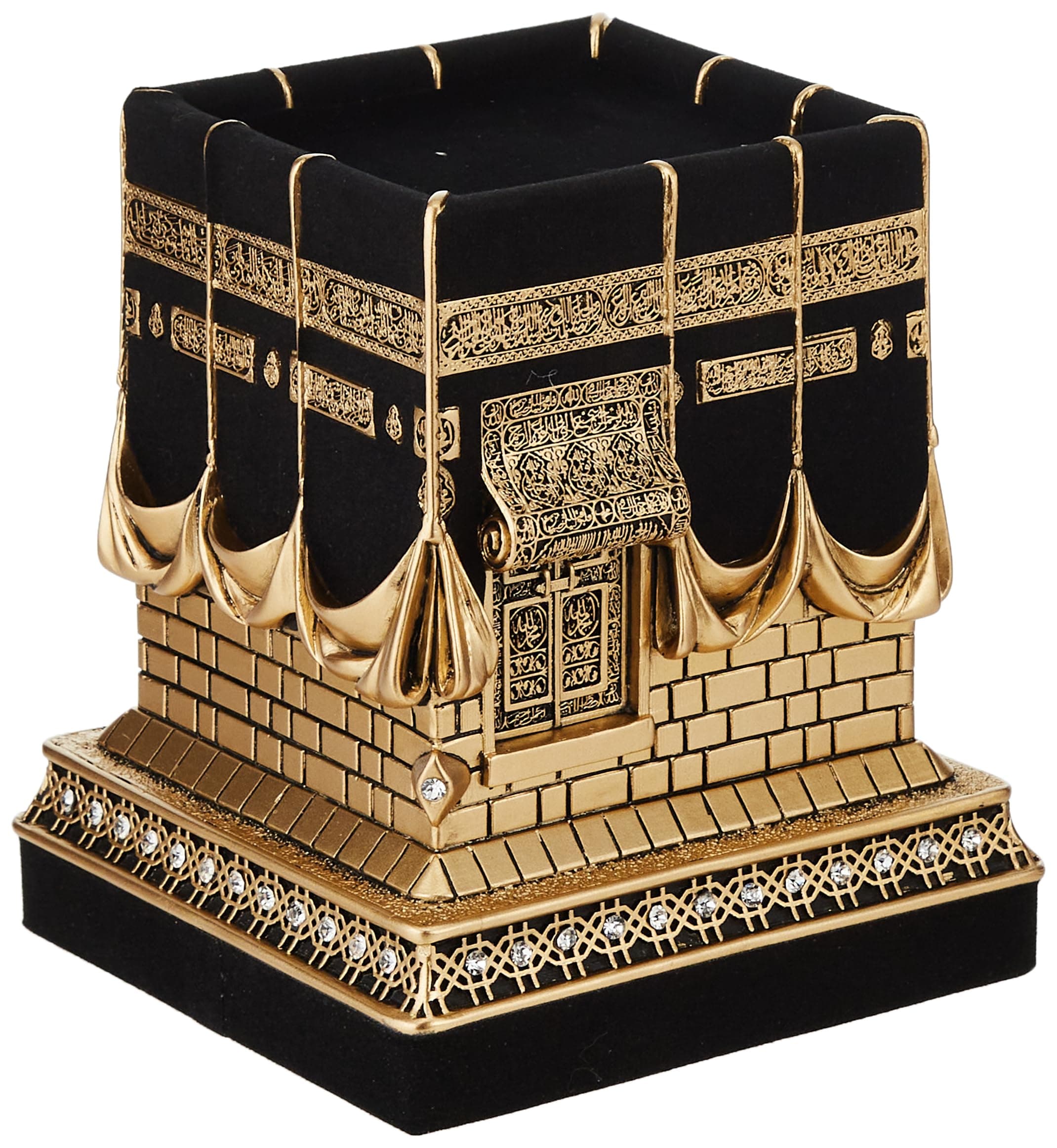 Gunes Islamic Home Table Decor Kaba Replica Model Showpiece Bookend Eid Gift (Large, Gold)