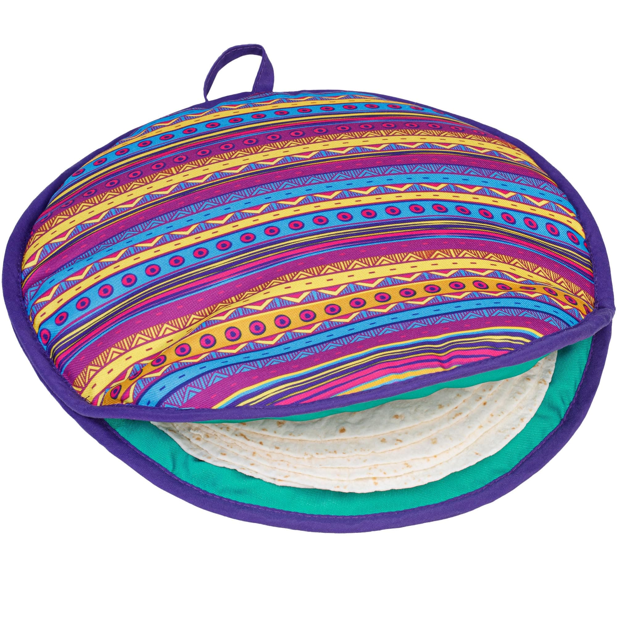 Tortilla Warmer Pouch (Multicolour, 12 Inch), Microwavable Fabric Tortilla Heater Pouch to Keep Tortillas Soft & Warm, Insulated Heat Keeper for Flour & Corn Shells, Ideal for Tacos & More by PixiPy