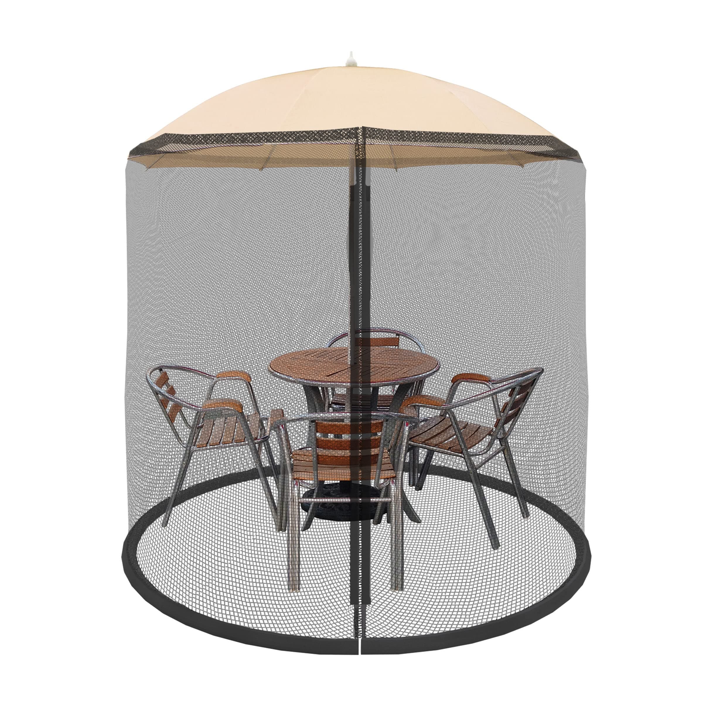 Mosquito Net for Patio Umbrellas - Bug Screen for 7.5ft Umbrella to Keep Out Insects - Zippered Mesh Cover with Weighted Bottom by Pure Garden