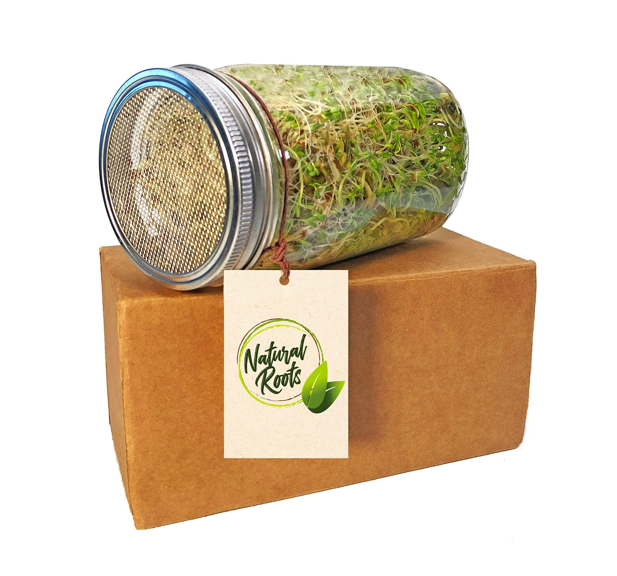 Sprouting Jar with Screen Lid-316 Stainless Steel 100% Rust Free