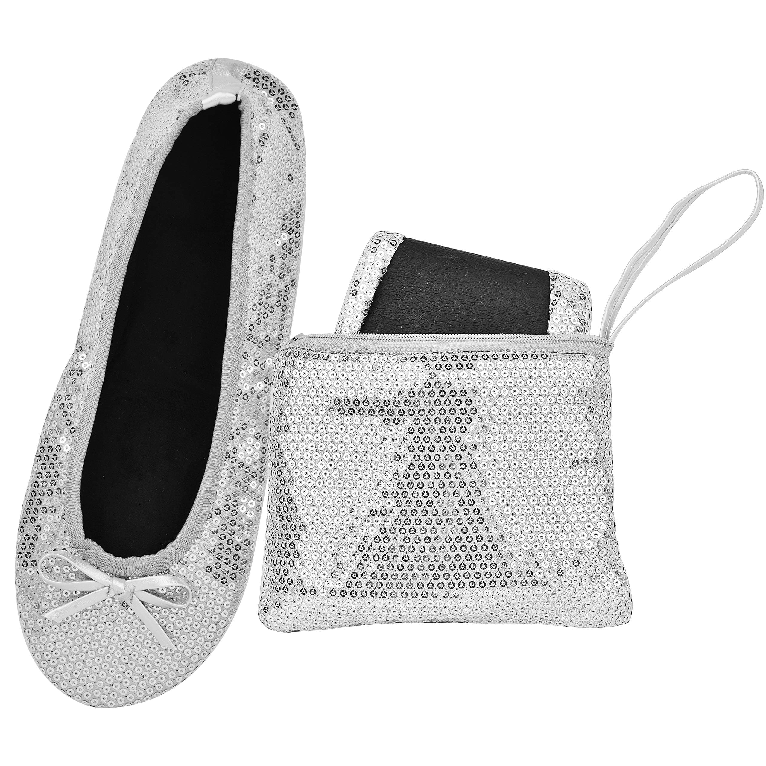 Women's Foldable Flats – Portable Ballet Slippers Shoes for Travel, Wedding – Fits in Purse