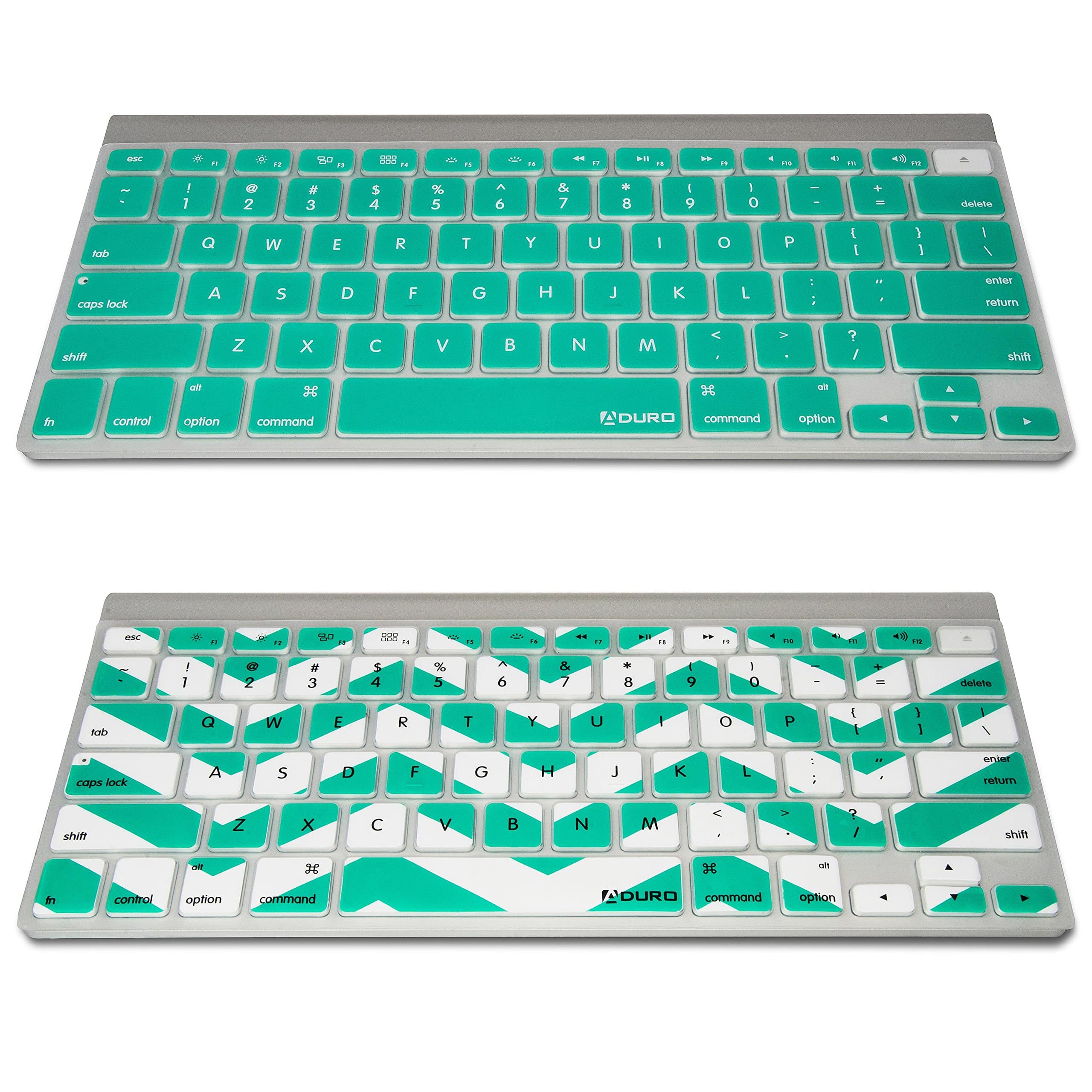 Aduro Skinz Soft Touch Keyboard Cover Silicone Skin for Apple MacBook Pro 13" 15" 17" (Including Retina Display) iMac and MacBook Air 13" (2 Pack Turquoise/Chevron)